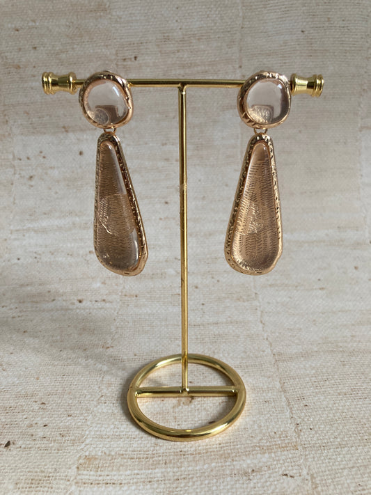 Geometric Resin Gold Dangle Earrings (ST992)