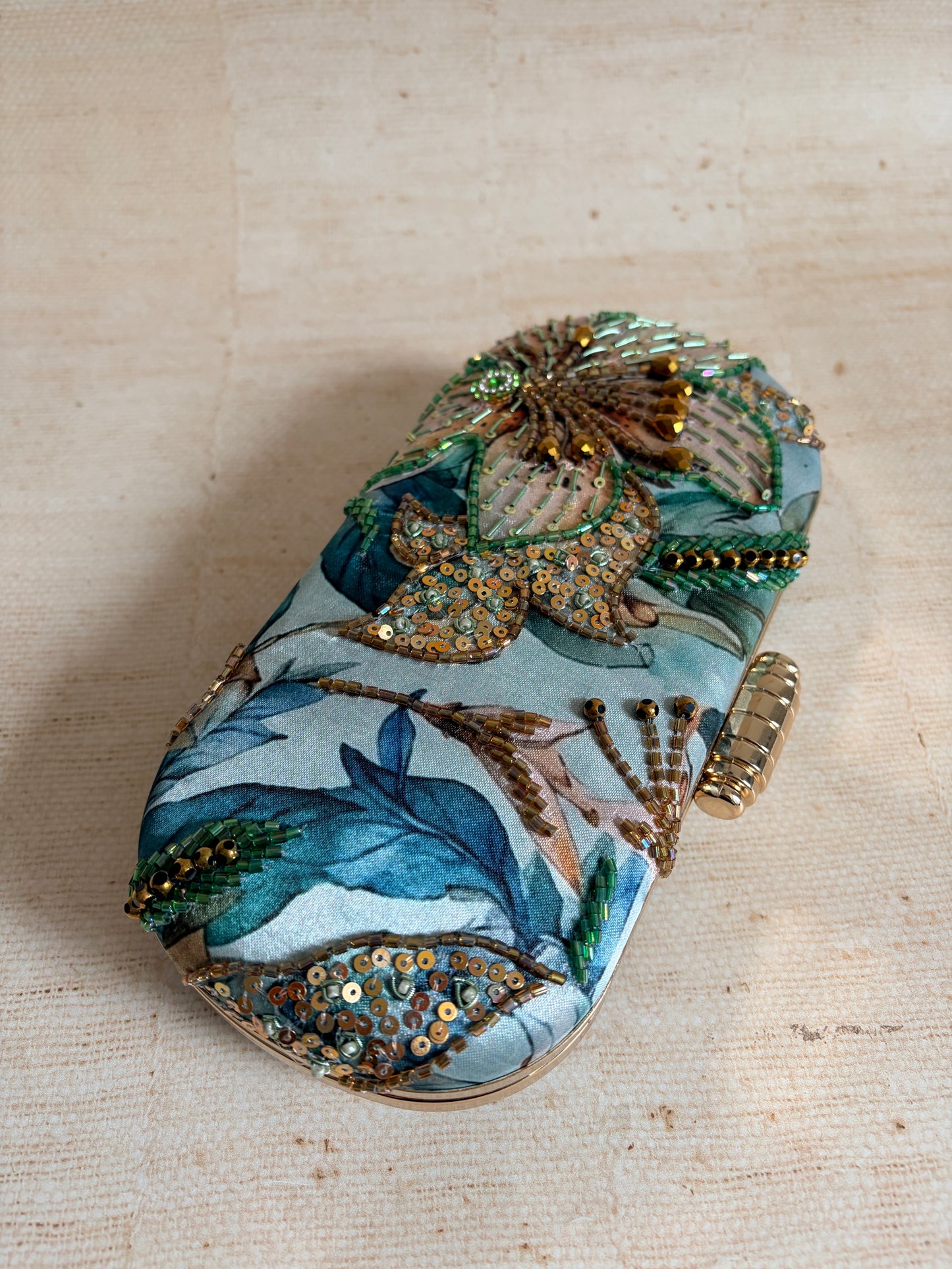 Savana Floral Oval Clutch (ST1223) (Green)