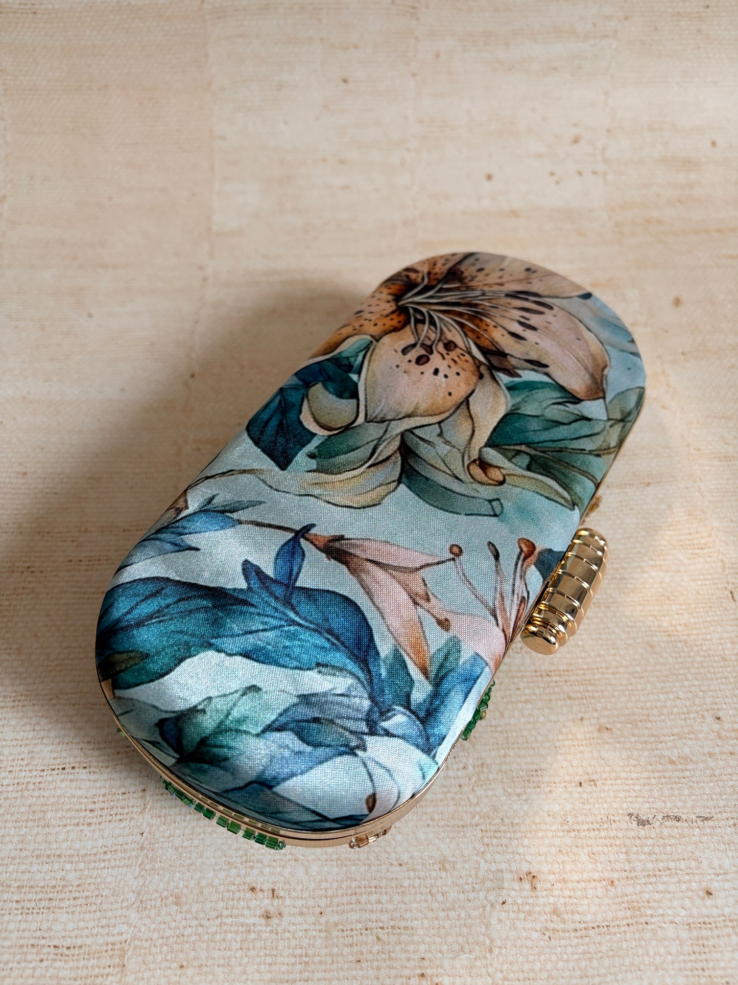 Savana Floral Oval Clutch (ST1223) (Green)