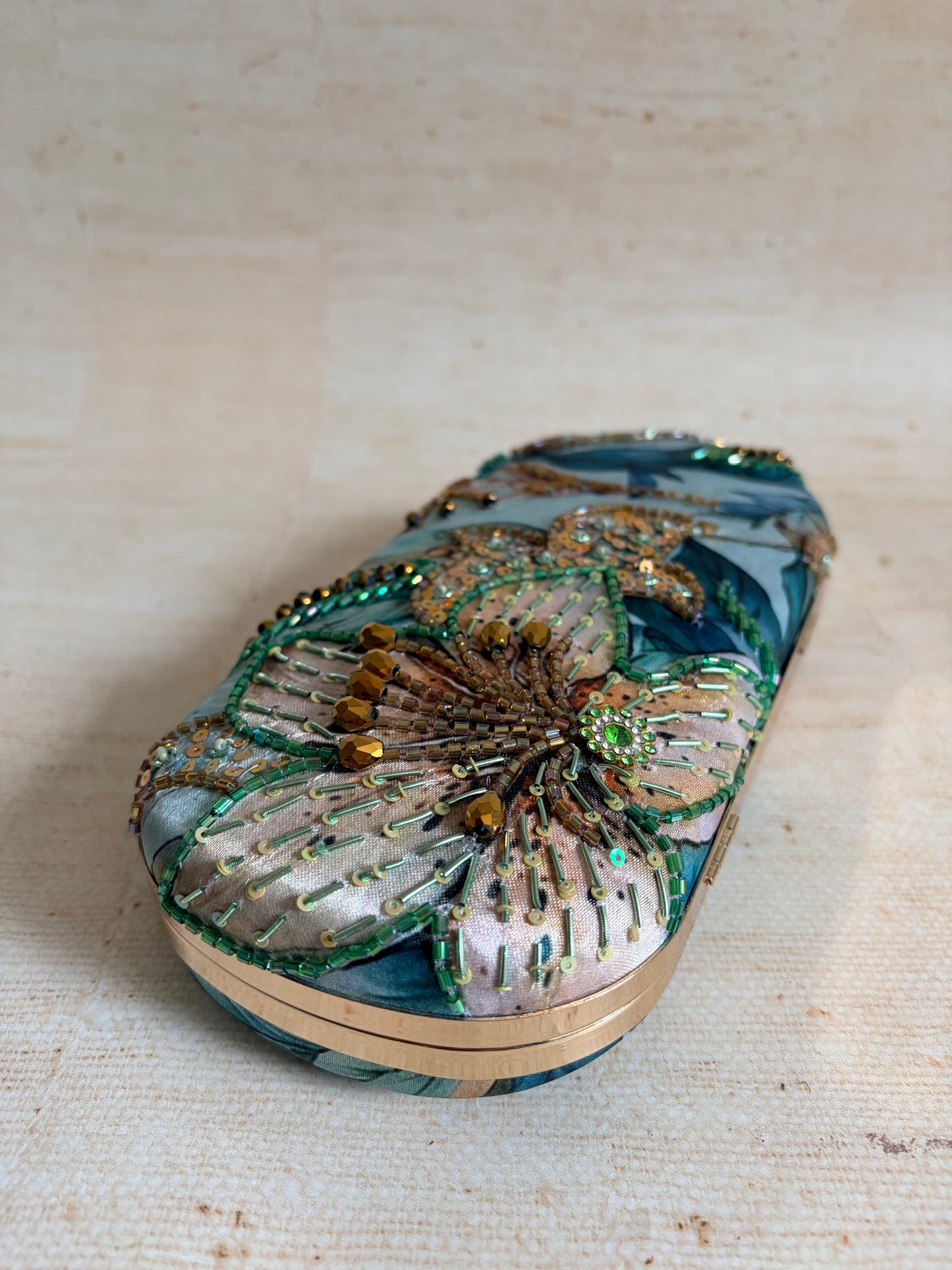 Savana Floral Oval Clutch (ST1223) (Green)