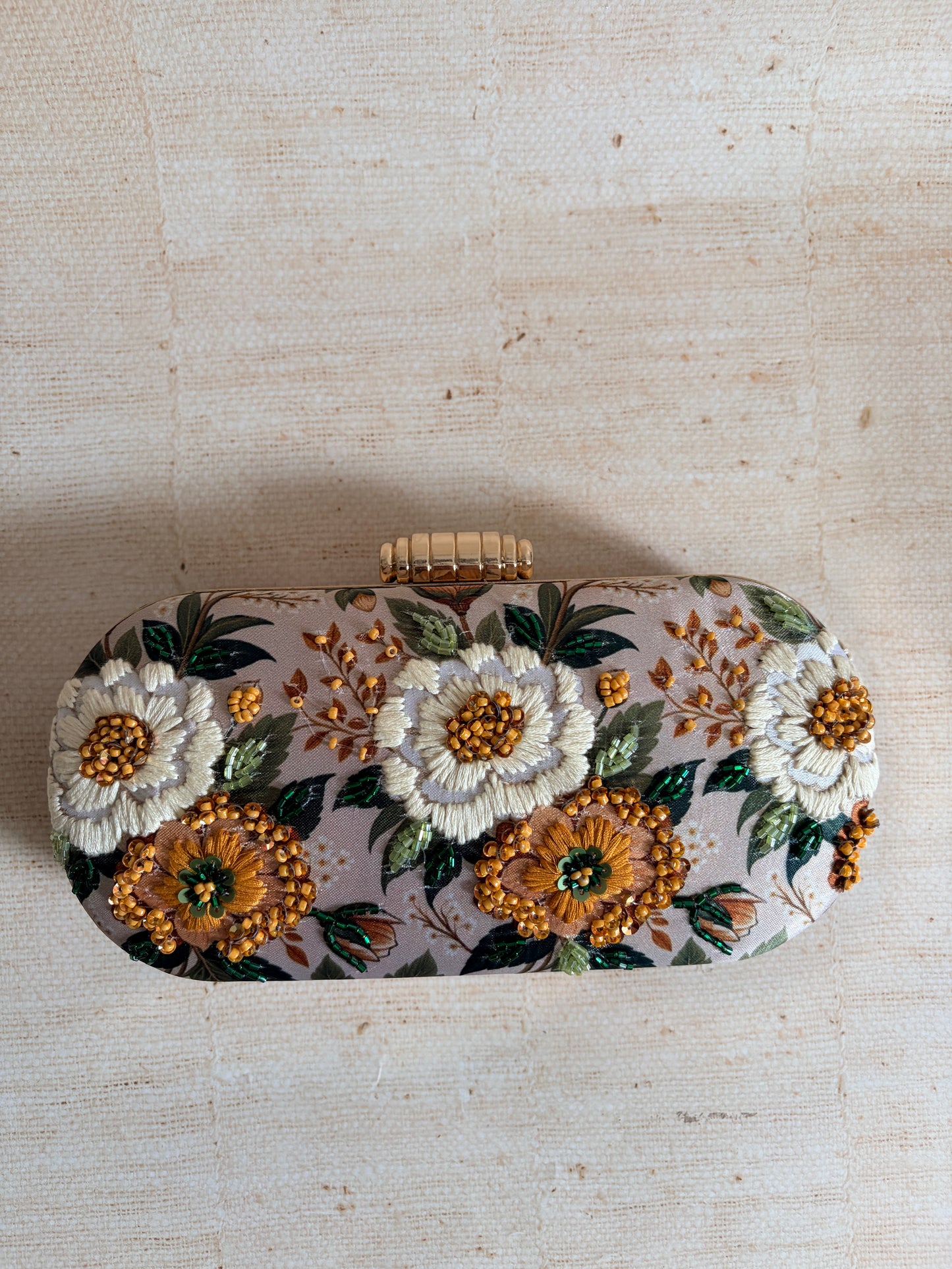 Magnolia Floral Oval Clutch (ST1224)