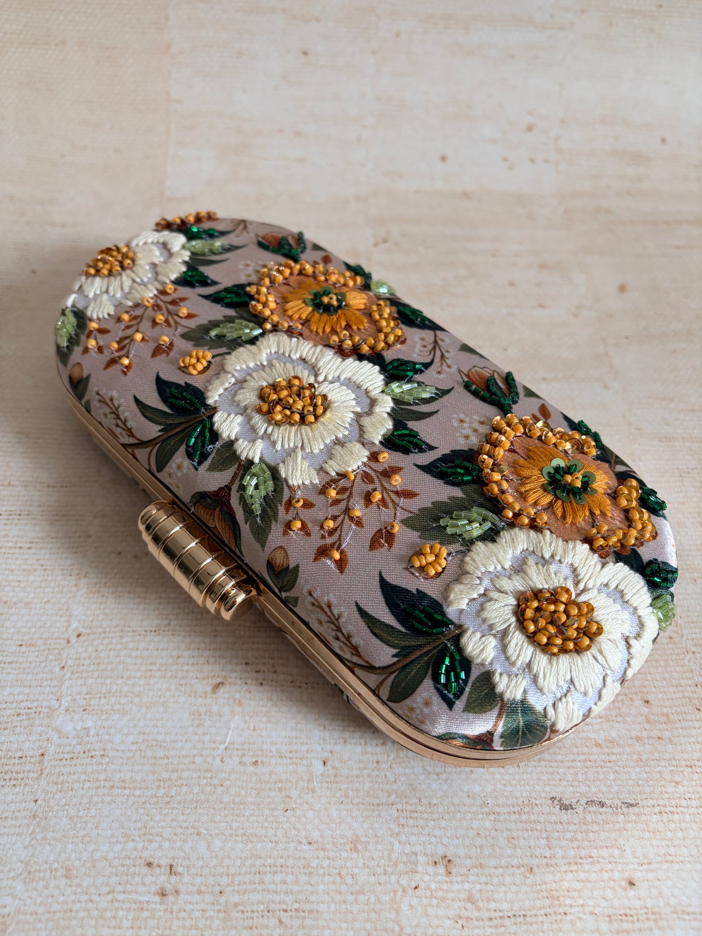 Magnolia Floral Oval Clutch (ST1224)