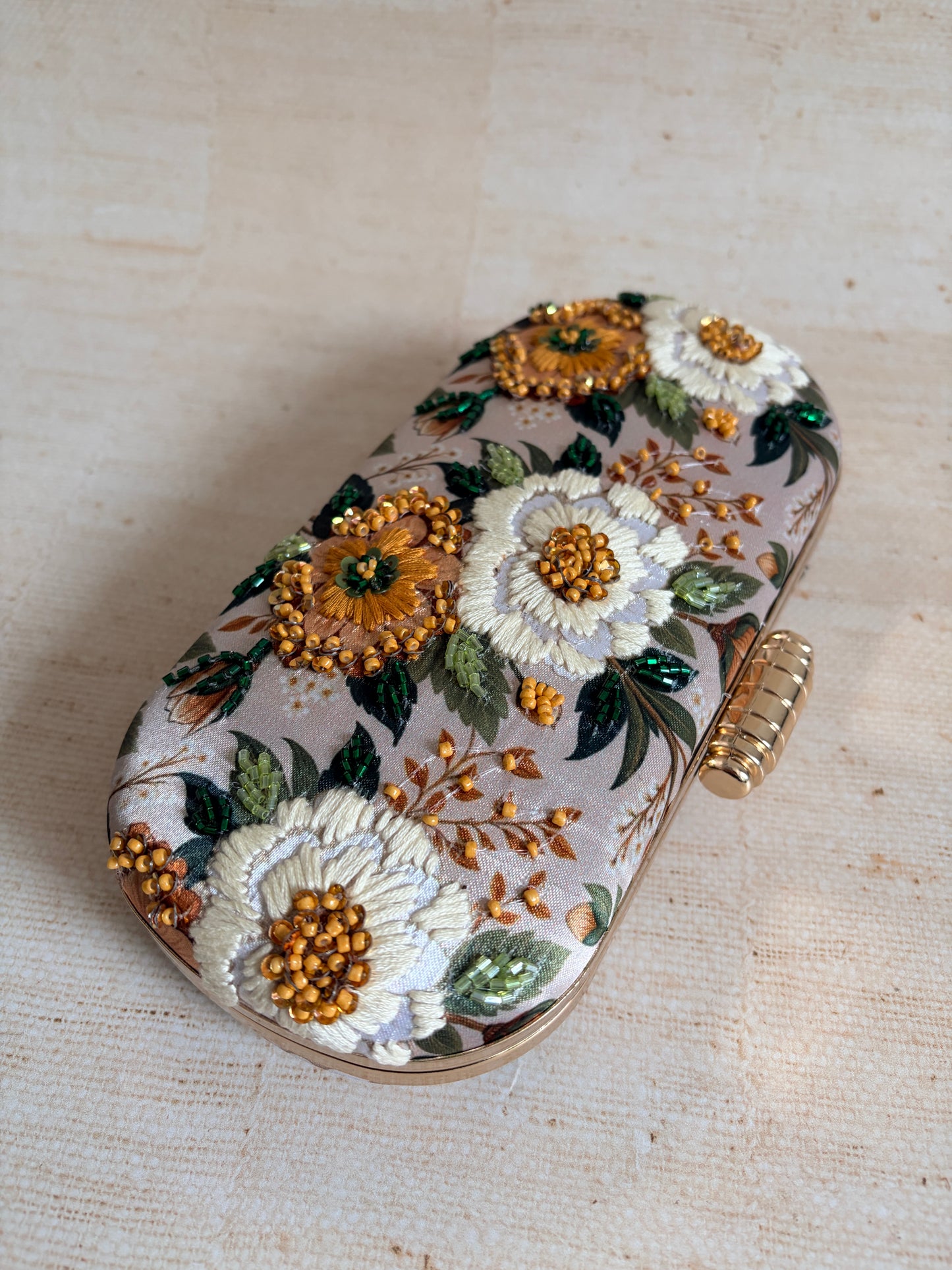 Magnolia Floral Oval Clutch (ST1224)