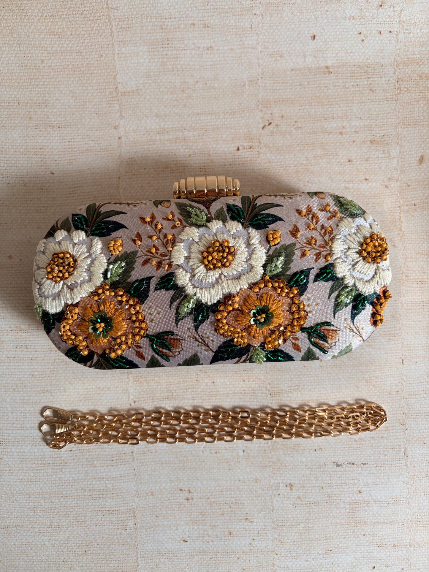 Magnolia Floral Oval Clutch (ST1224)