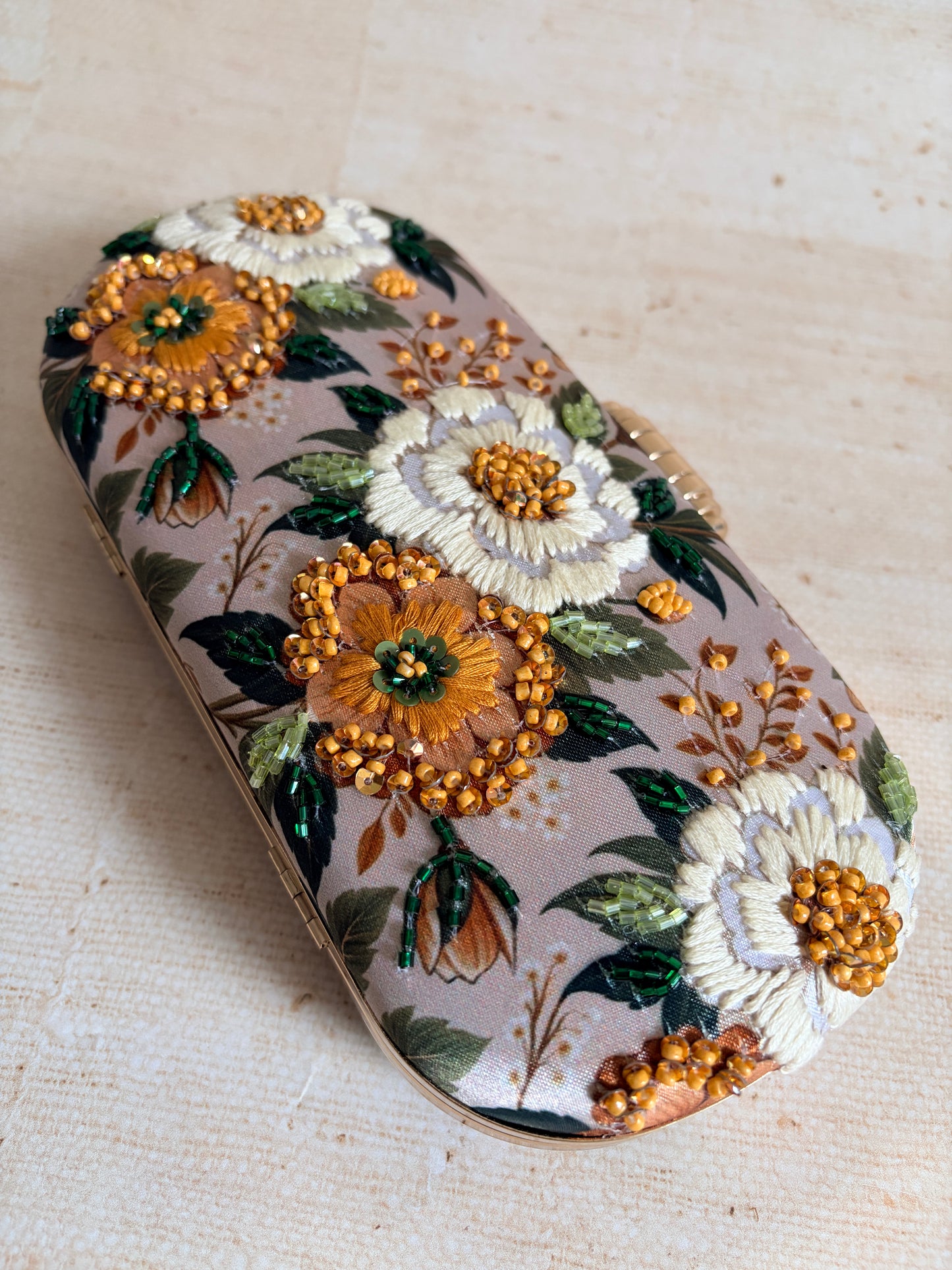 Magnolia Floral Oval Clutch (ST1224)