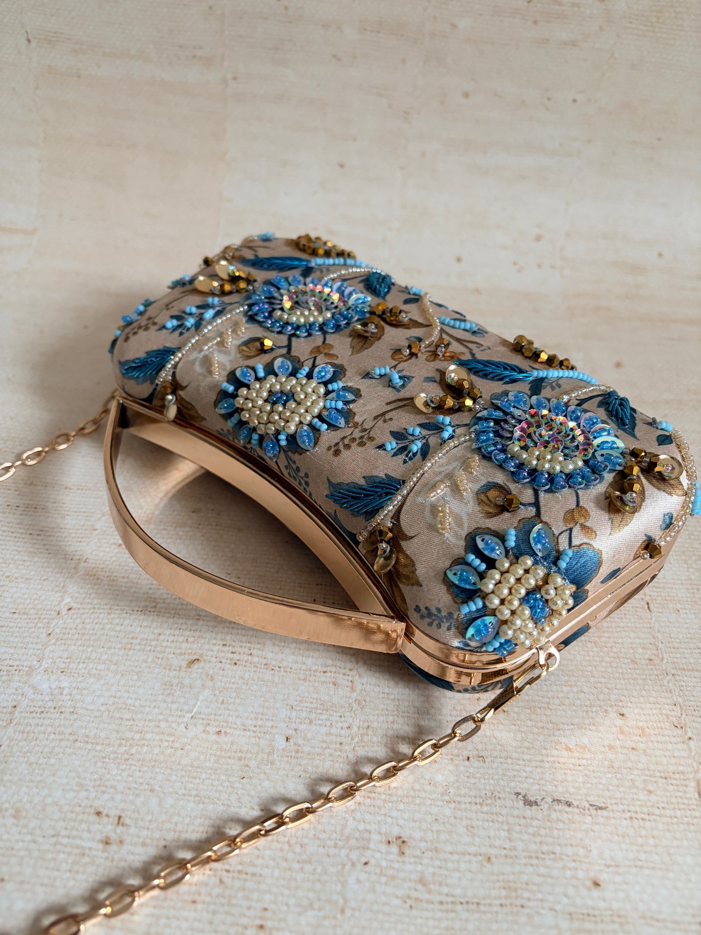 Rose Rectangular Floral Clutch (ST1230)