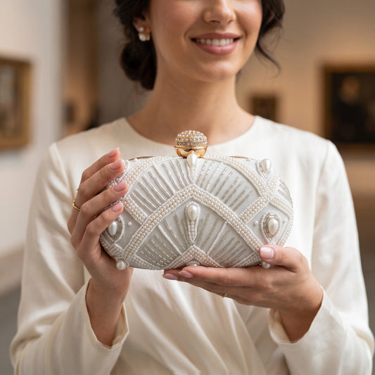 Gatsby Oval Pearl Clutch (ST1221)