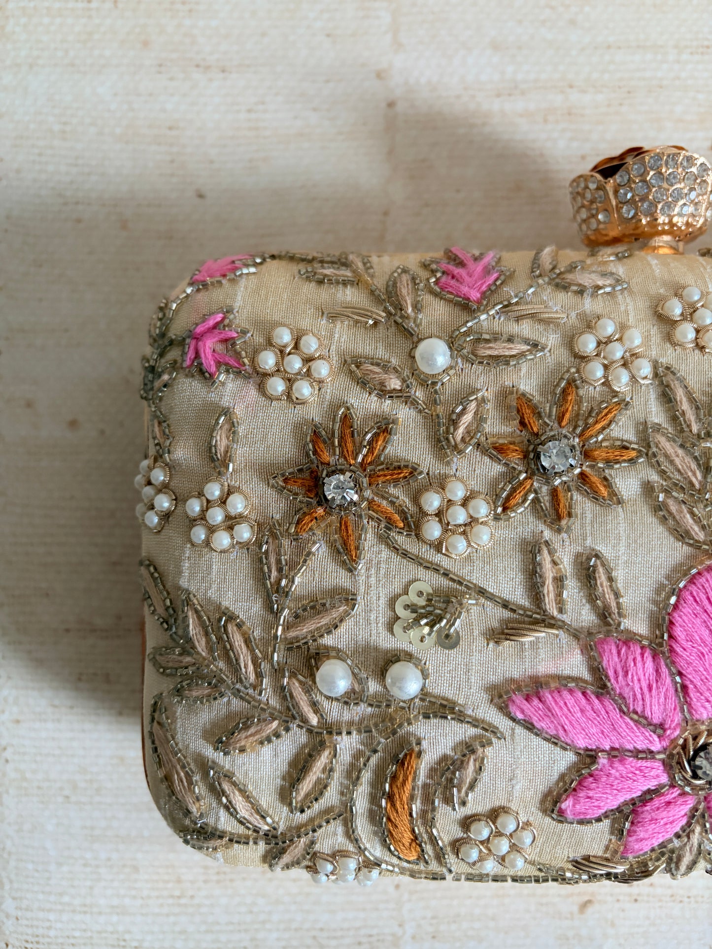 Amelia Gold Rectangular Clutch (ST11203)