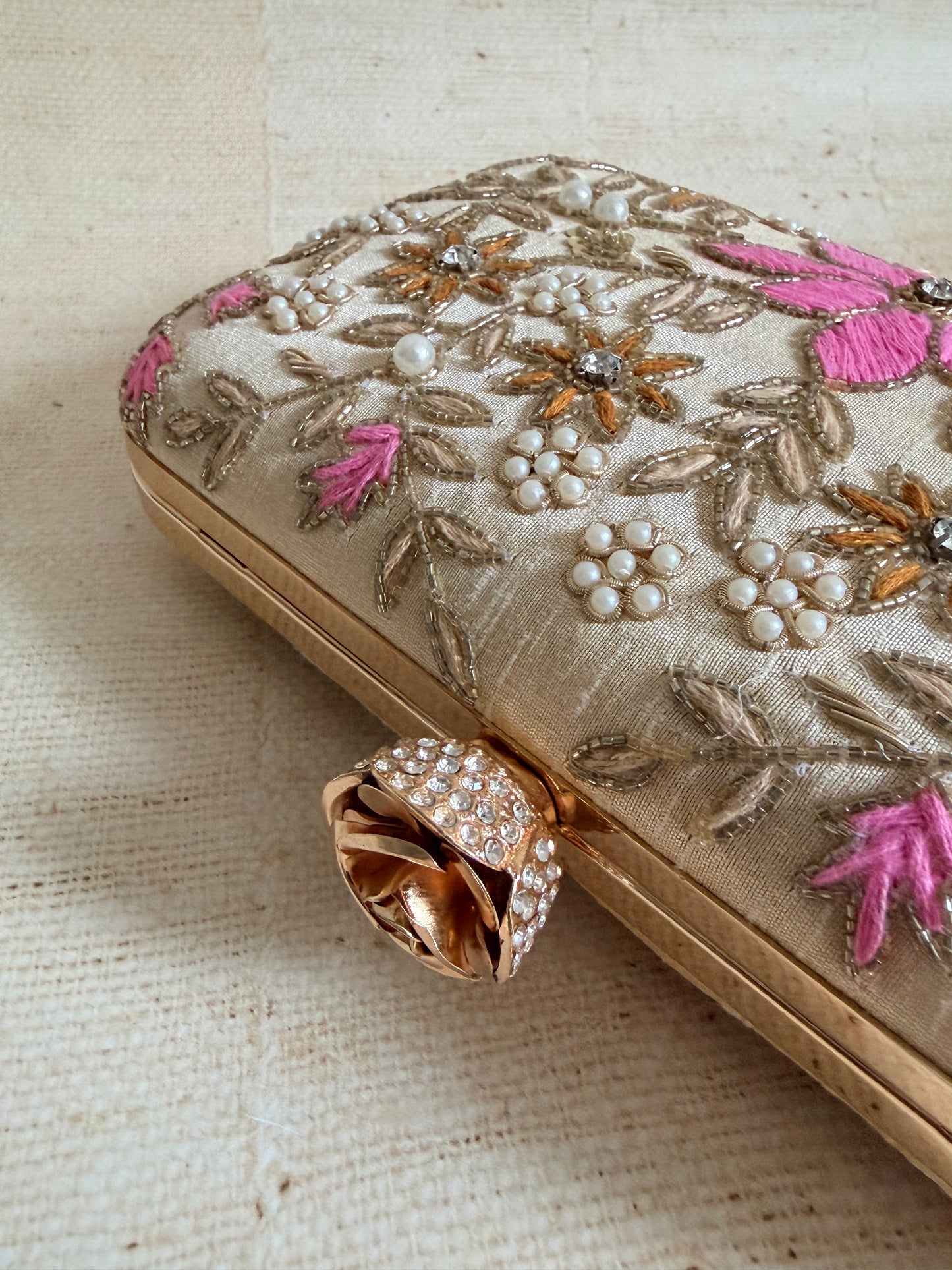 Amelia Gold Rectangular Clutch (ST11203)