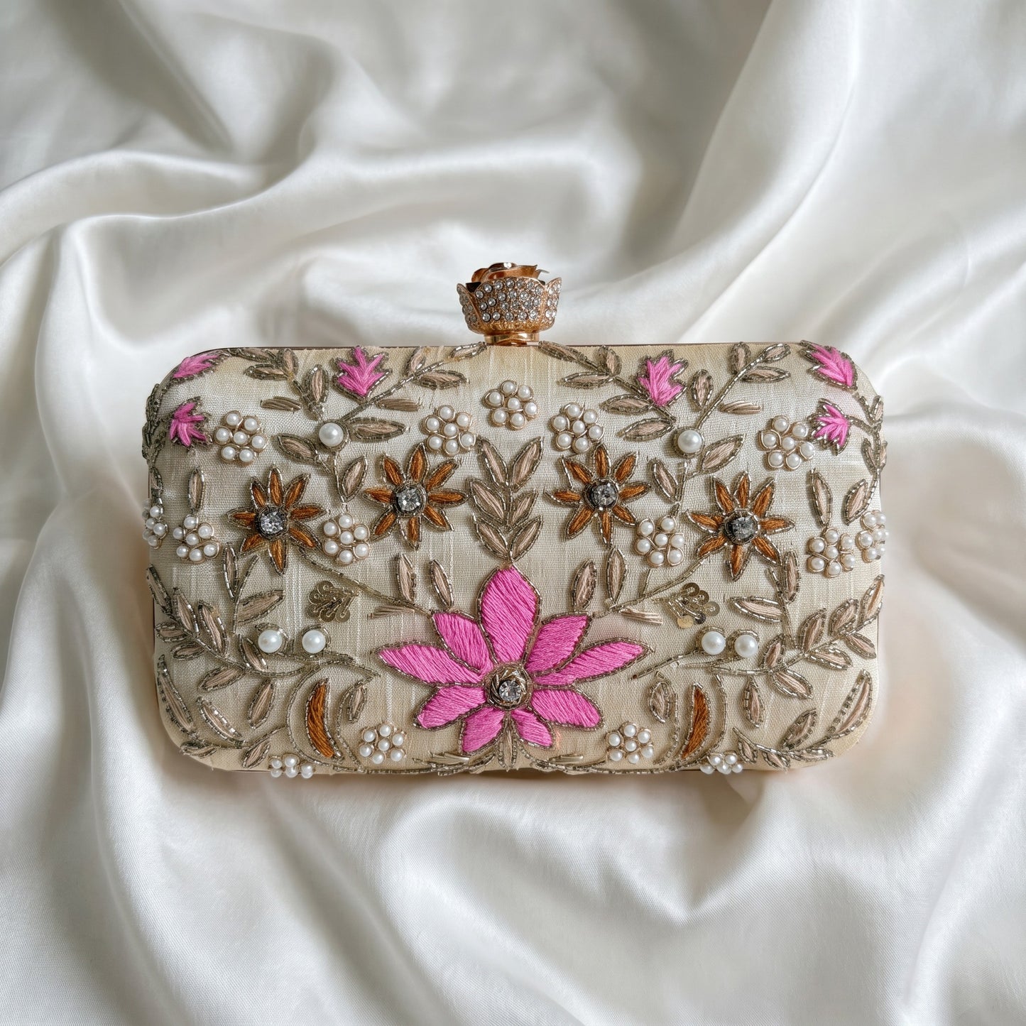 Amelia Gold Rectangular Clutch (ST11203)