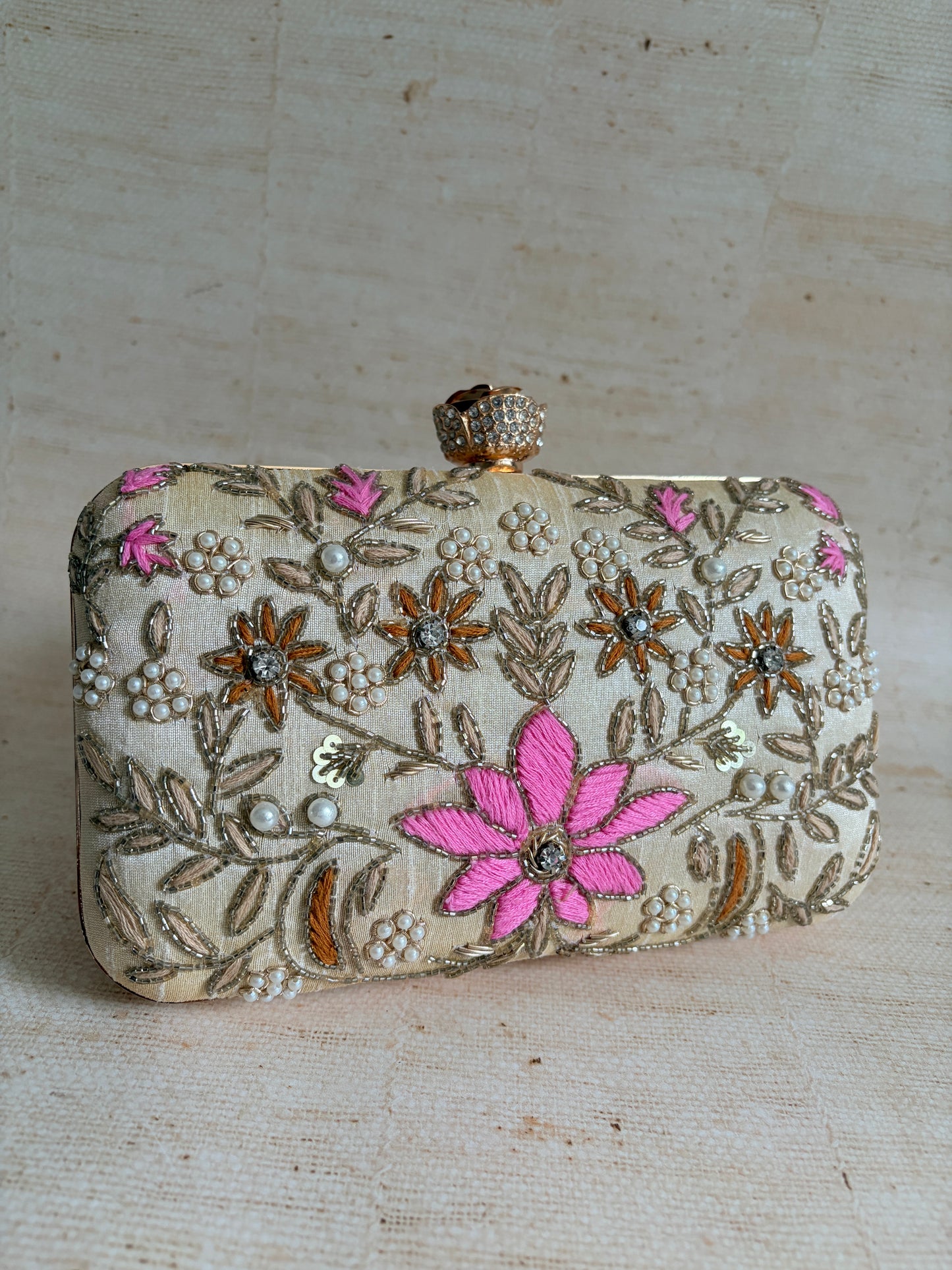 Amelia Gold Rectangular Clutch (ST11203)