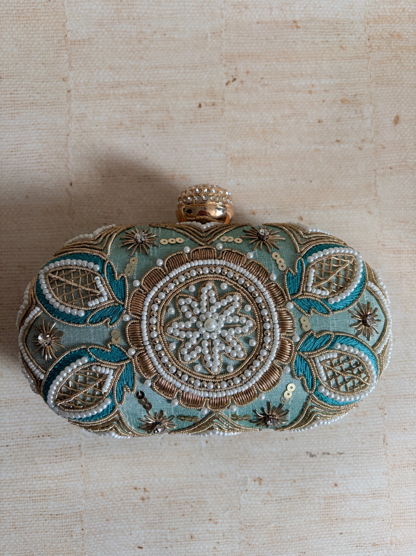 Tala Oval Green Clutch (ST1225)
