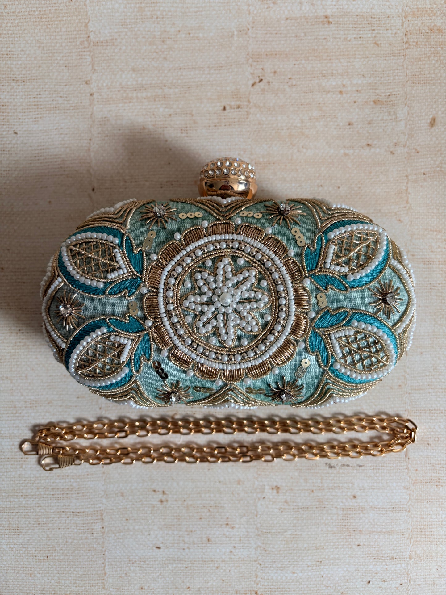 Tala Oval Green Clutch (ST1225)