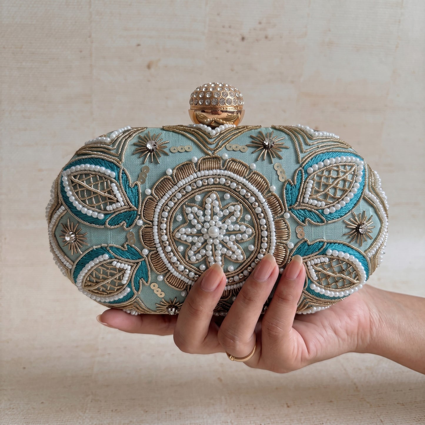 Tala Oval Green Clutch (ST1225)