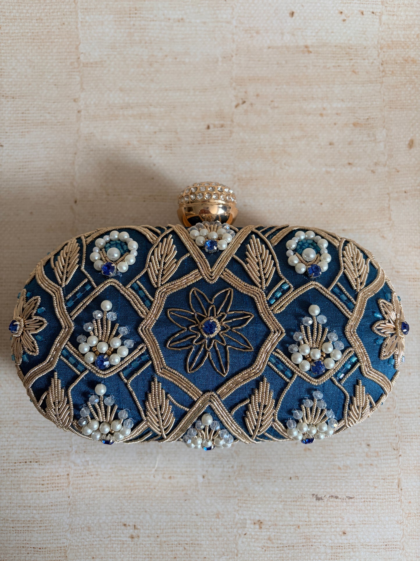 Eliana Oval Blue Clutch (ST1229)