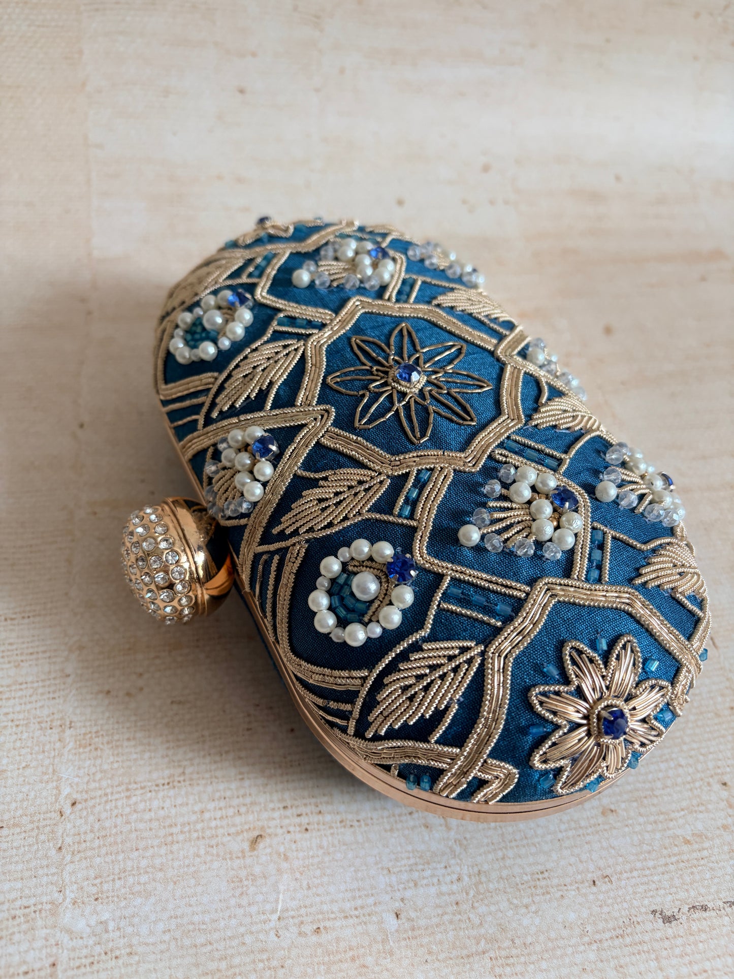 Eliana Oval Blue Clutch (ST1229)