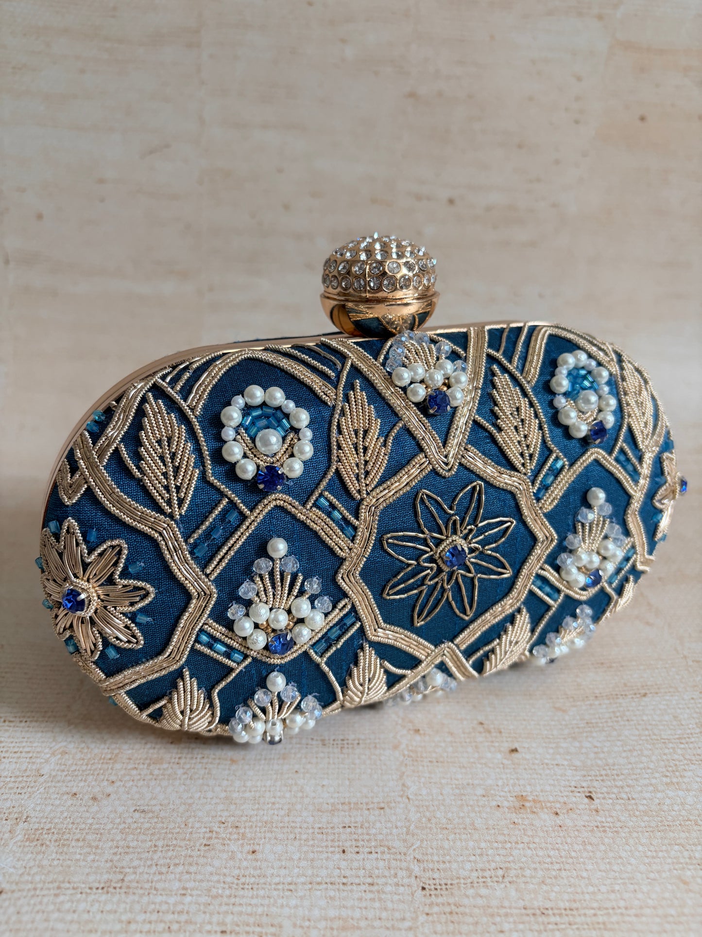 Eliana Oval Blue Clutch (ST1229)