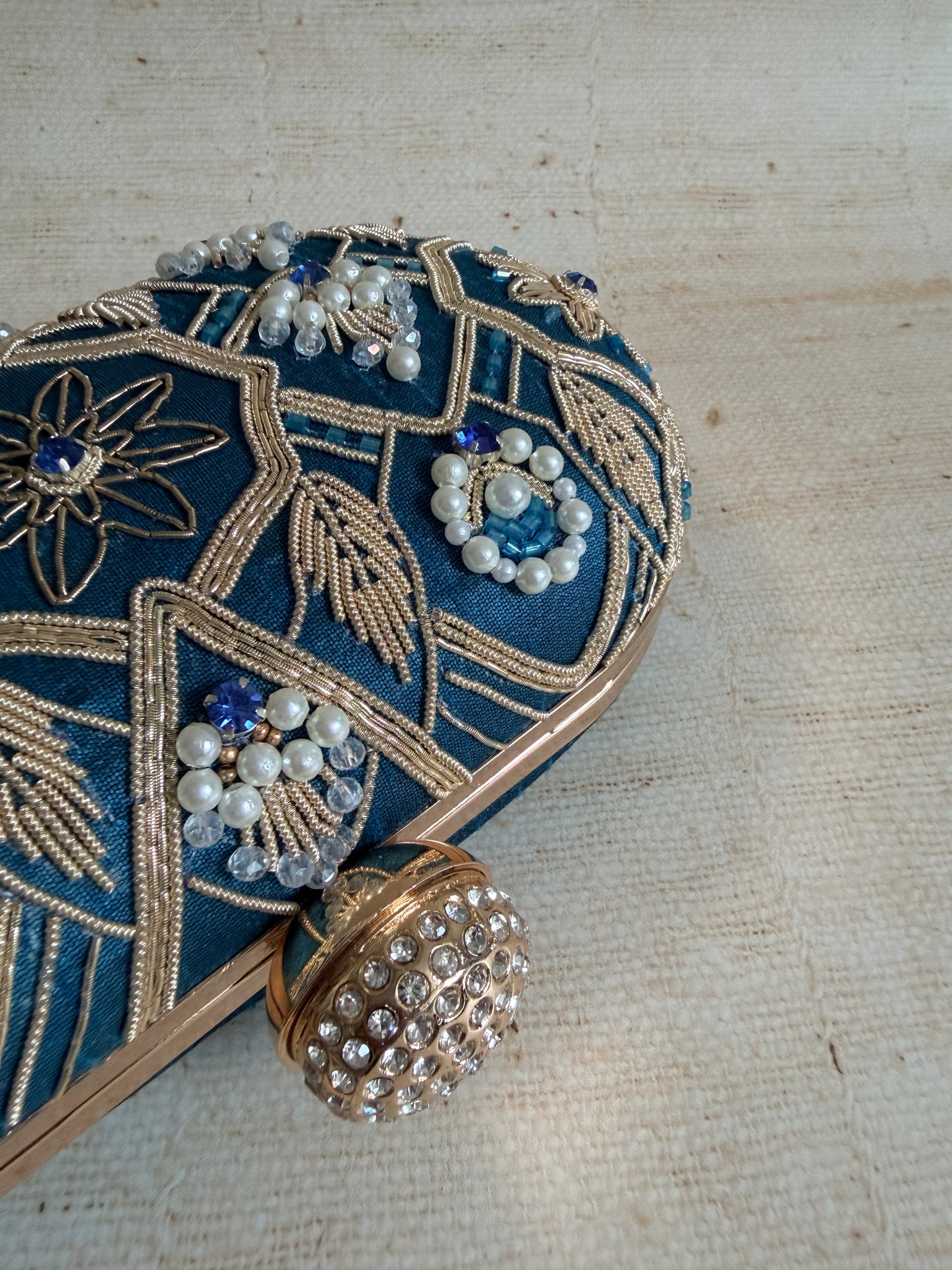 Eliana Oval Blue Clutch (ST1229)