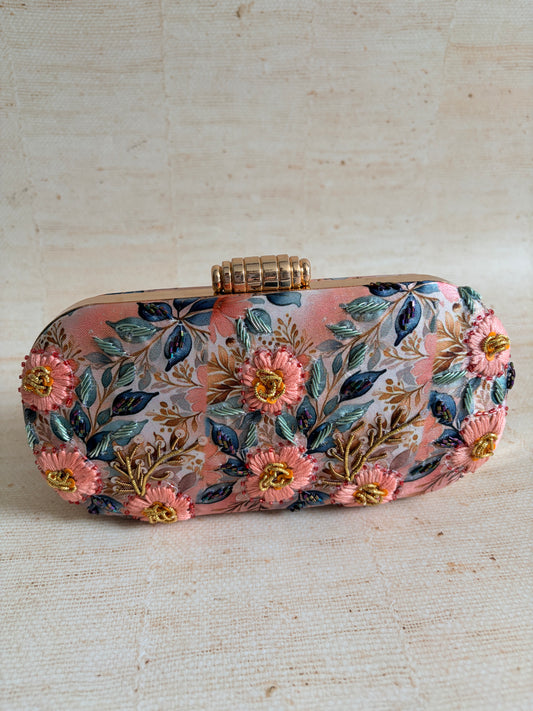 Amalfi Floral Oval Clutch (ST1234) (Pink)