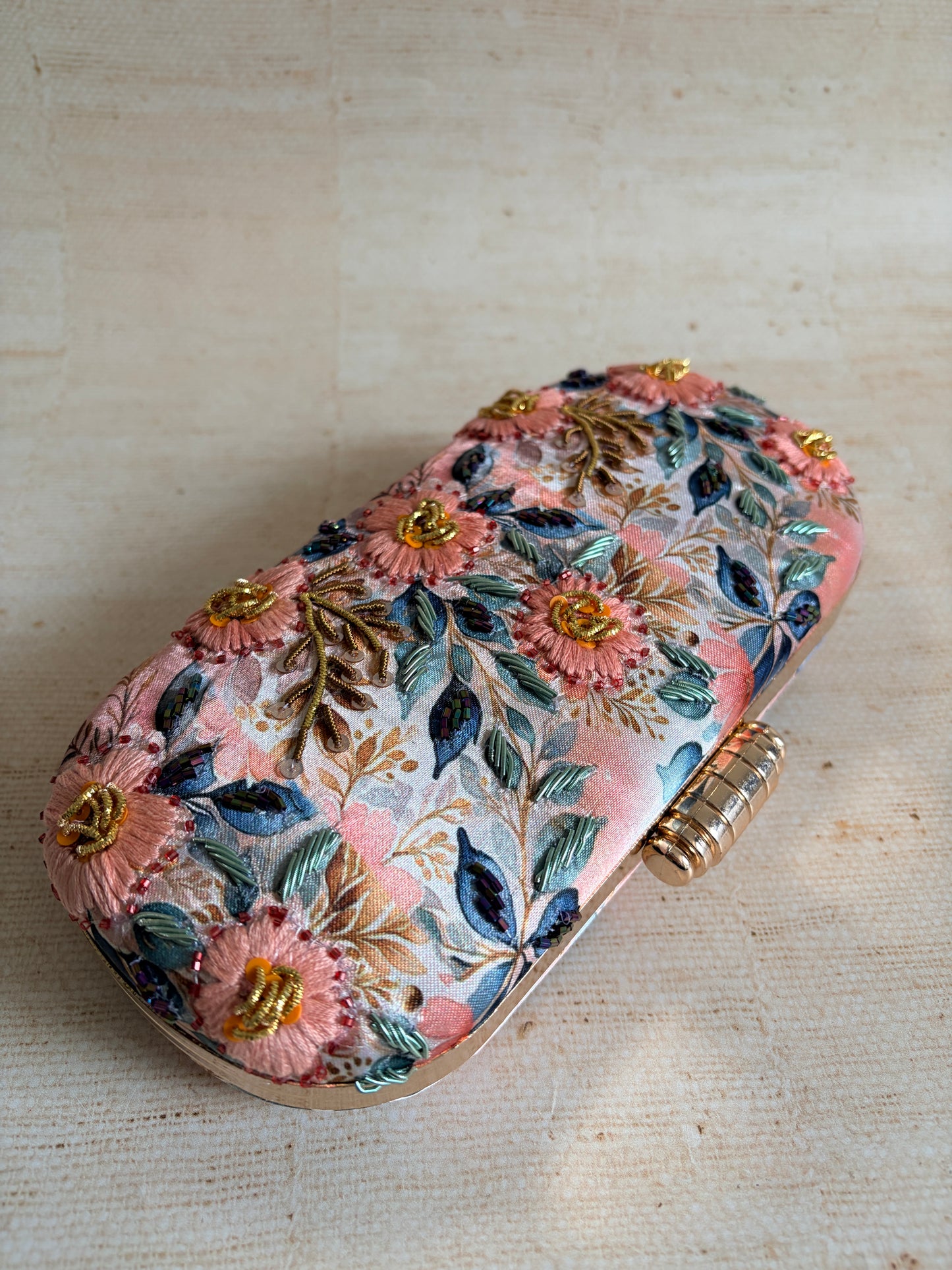 Amalfi Floral Oval Clutch (ST1234) (Pink)