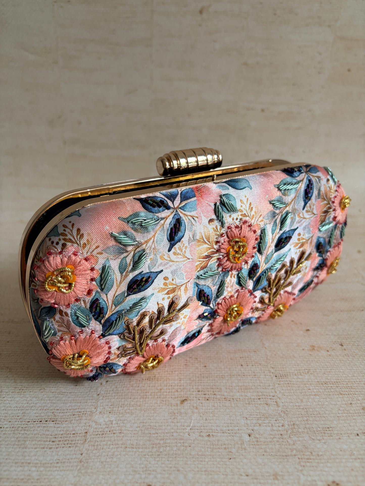 Amalfi Floral Oval Clutch (ST1234) (Pink)