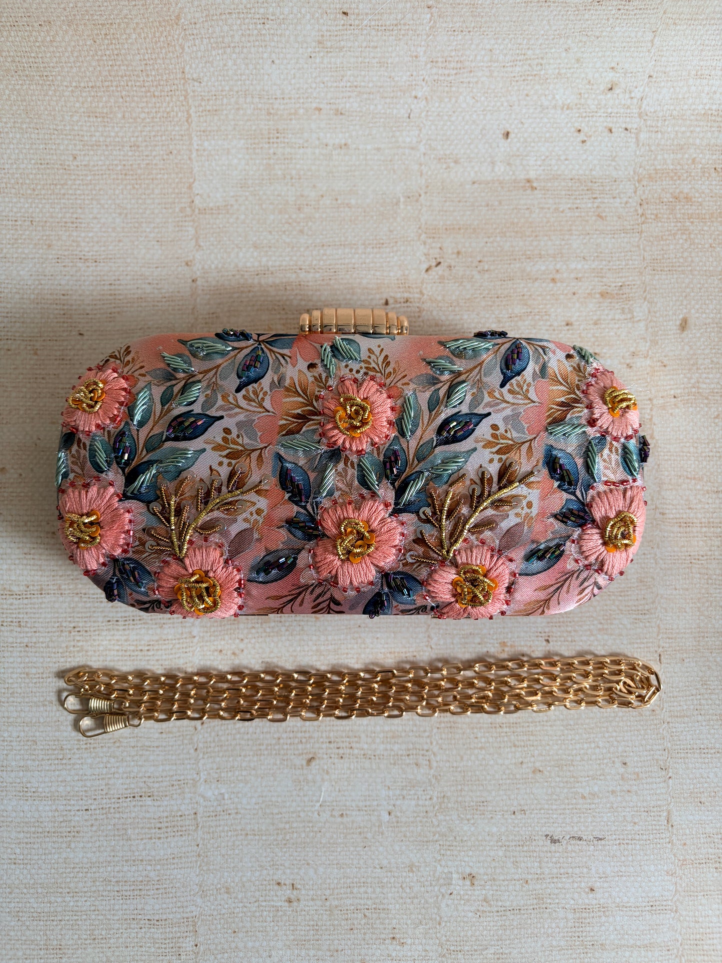 Amalfi Floral Oval Clutch (ST1234) (Pink)