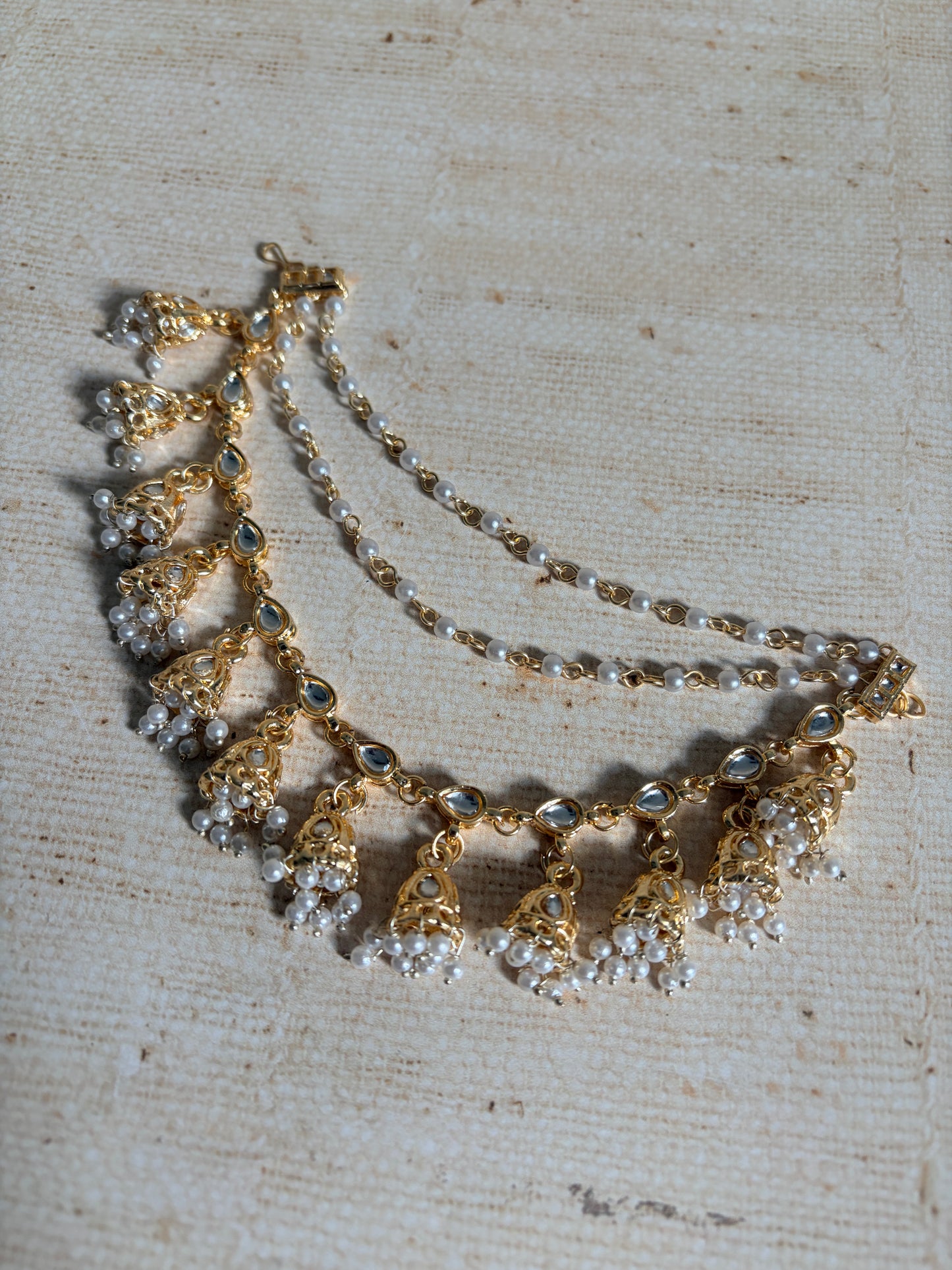 Gold Plated Pearl Ear Chains/Kaan Chain (ST1235)