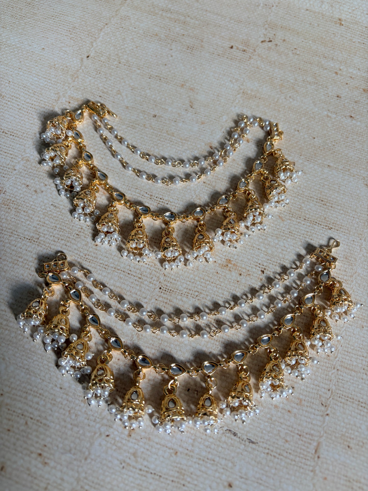 Gold Plated Pearl Ear Chains/Kaan Chain (ST1235)