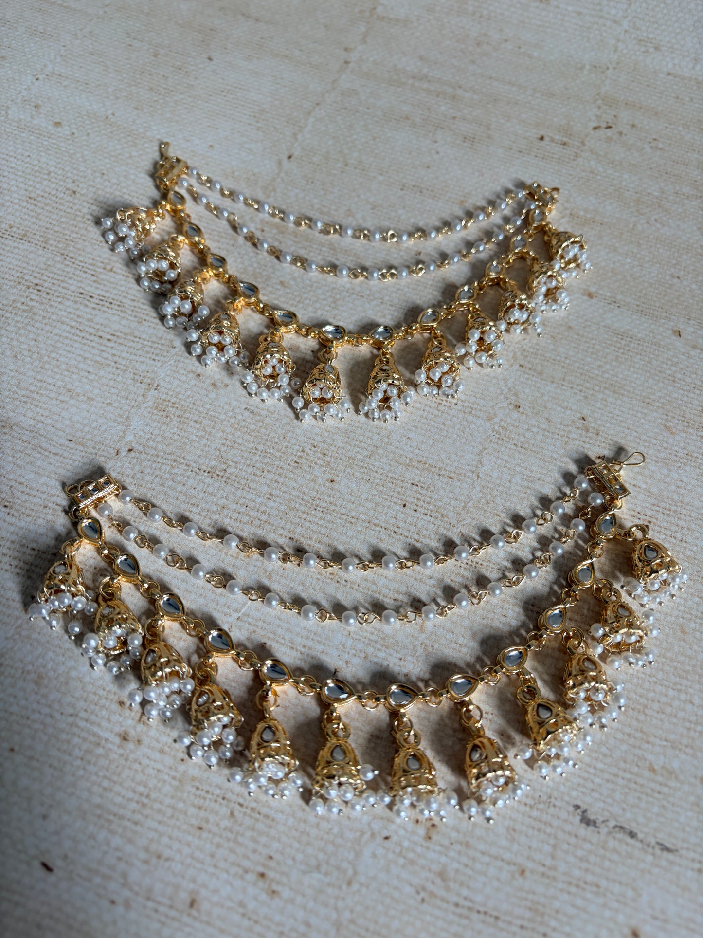 Gold Plated Pearl Ear Chains/Kaan Chain (ST1235)