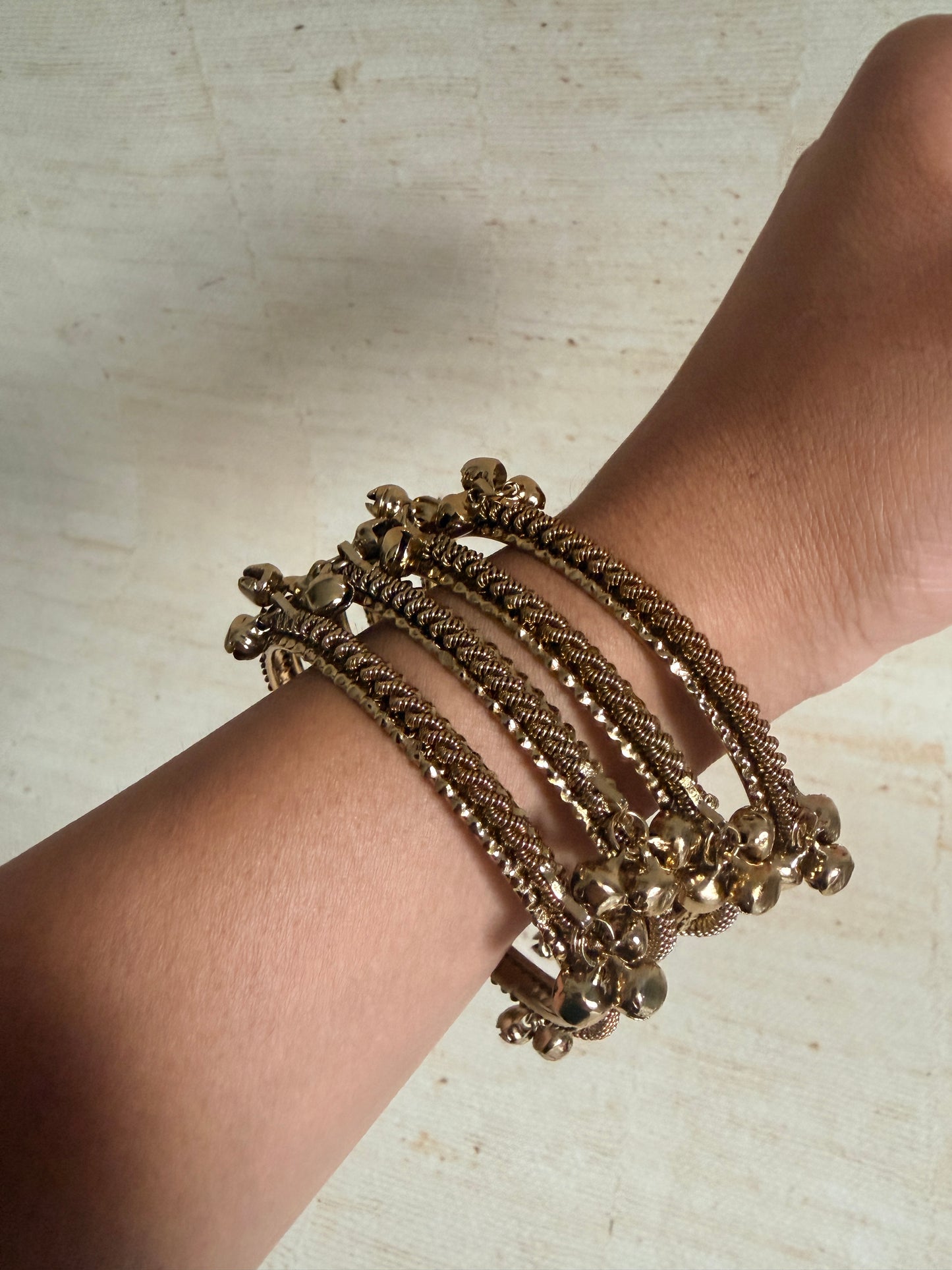 Kashmiri Gold Ghungaroo Bangles 2.6 (ST1244)
