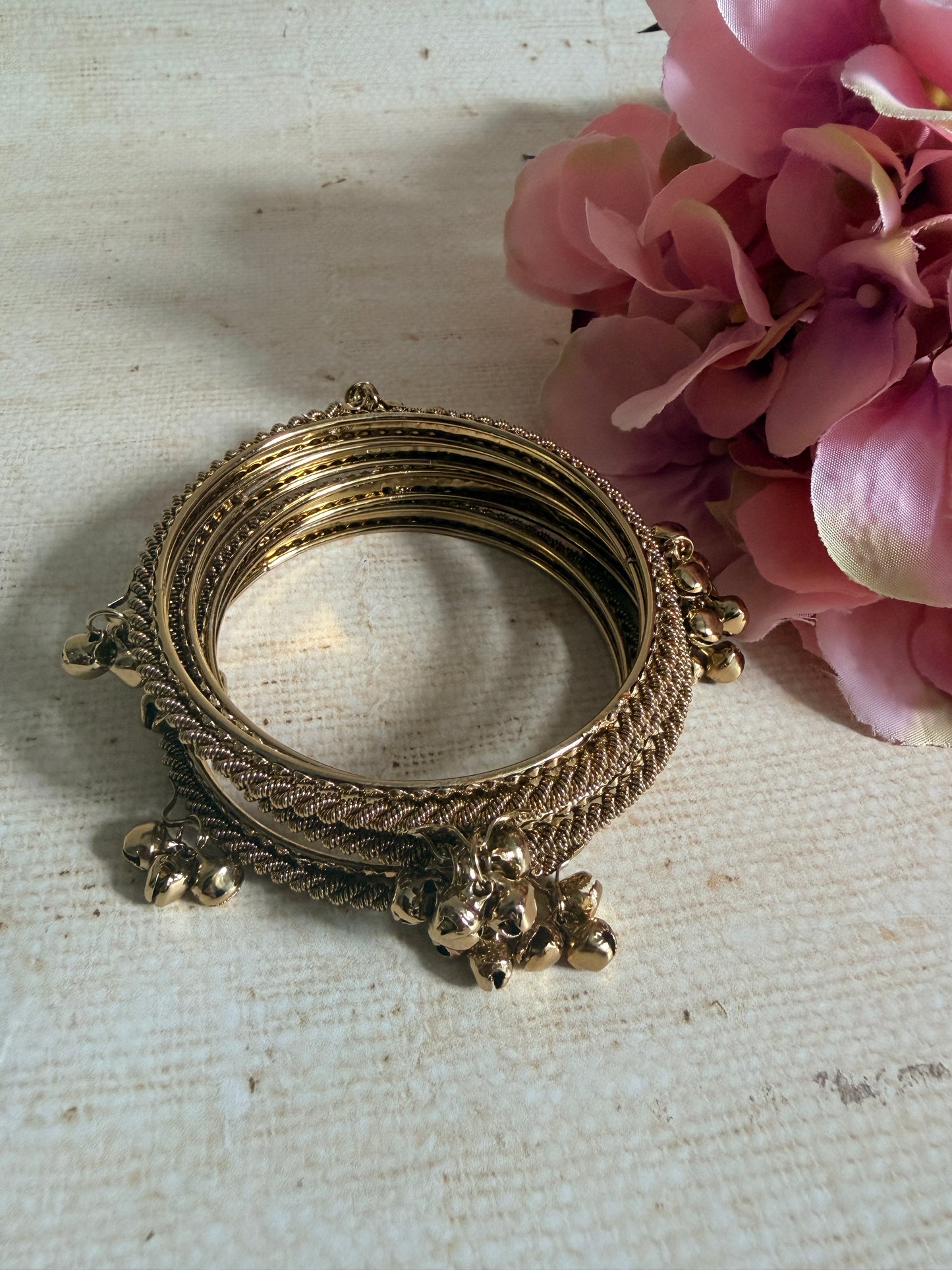 Kashmiri Gold Ghungaroo Bangles 2.6 (ST1244)