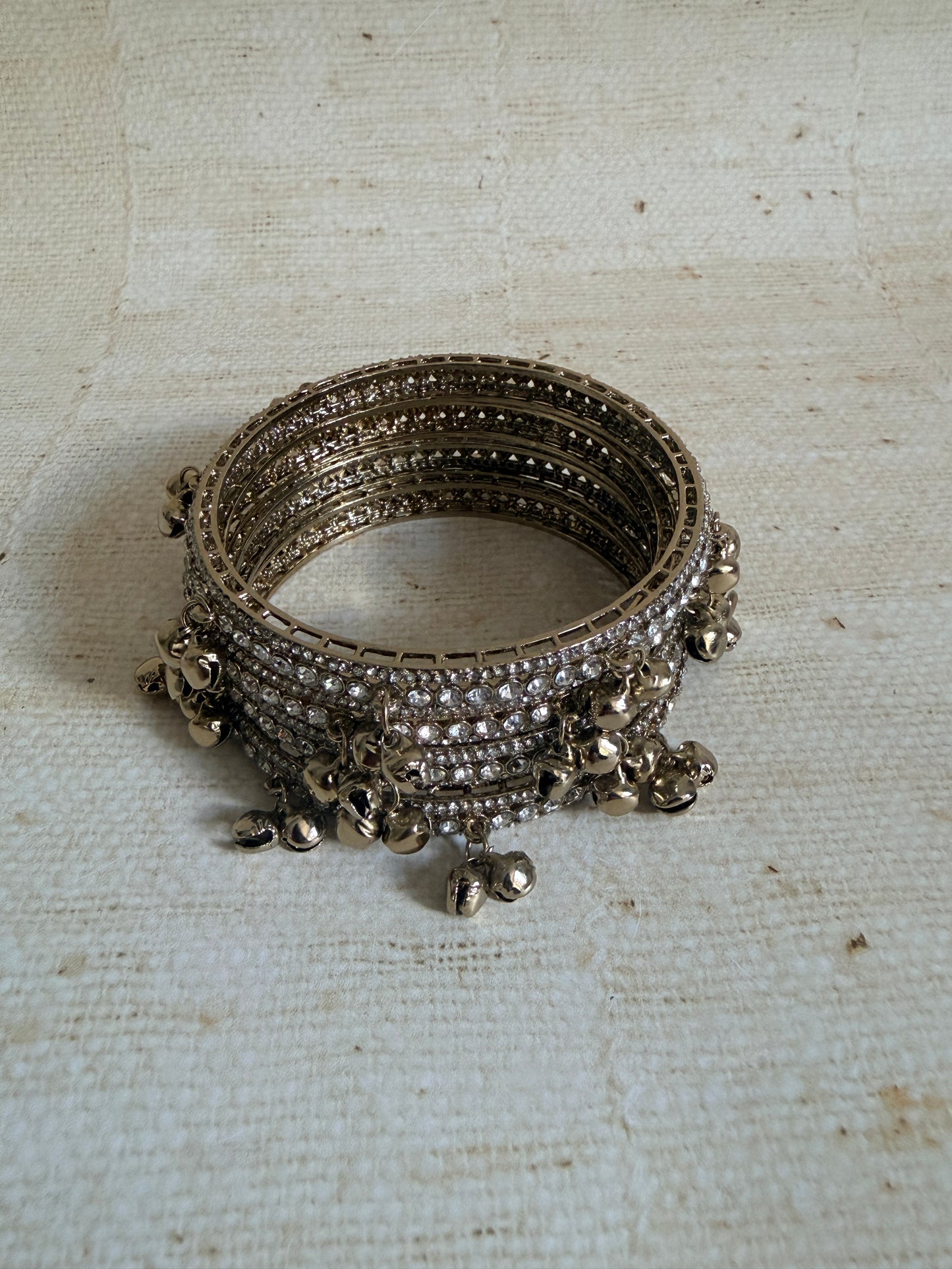 Antique Gold Ghungaroo Bangles 2.8 (ST1243)