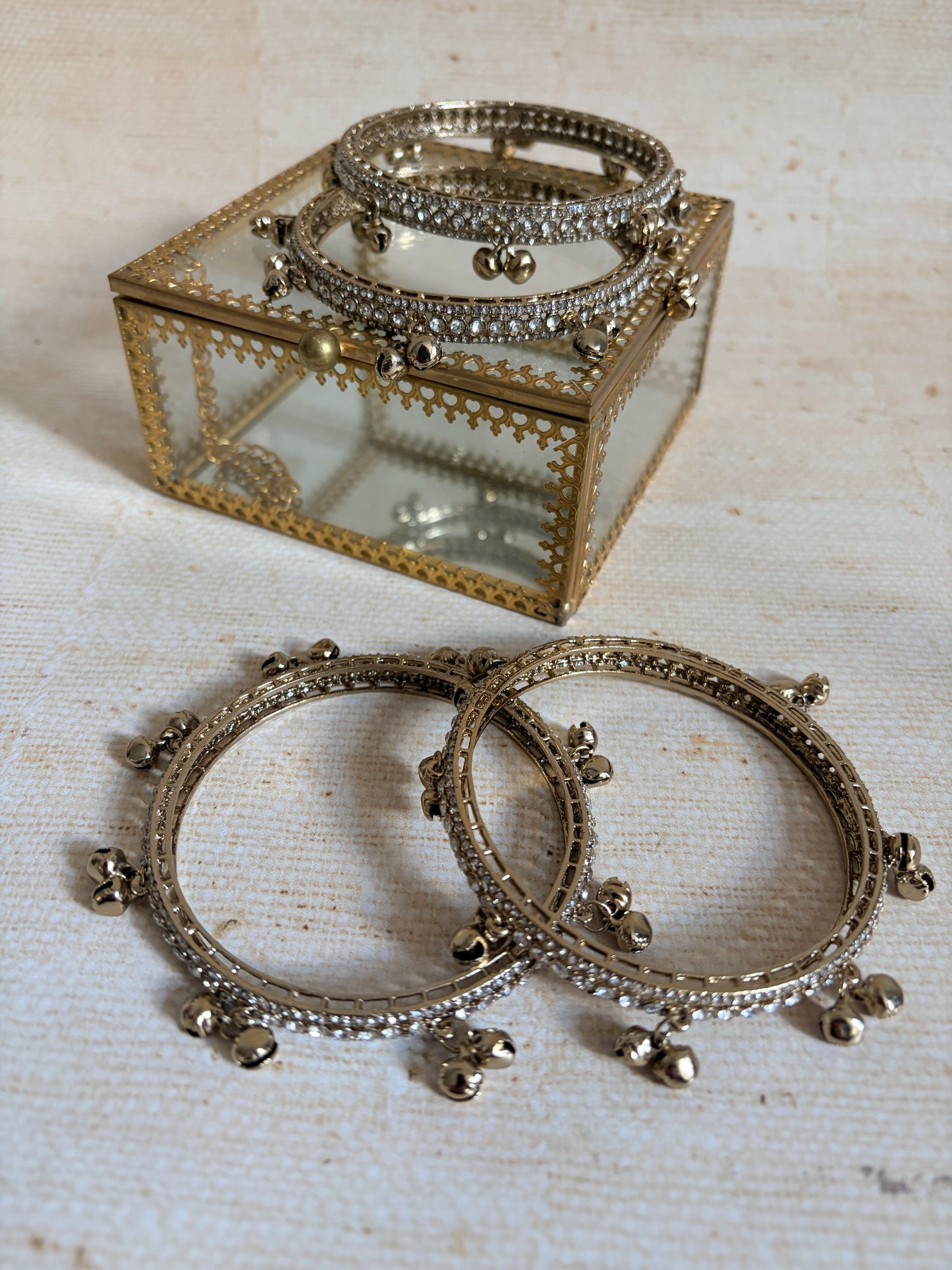 Antique Gold Ghungaroo Bangles 2.8 (ST1243)