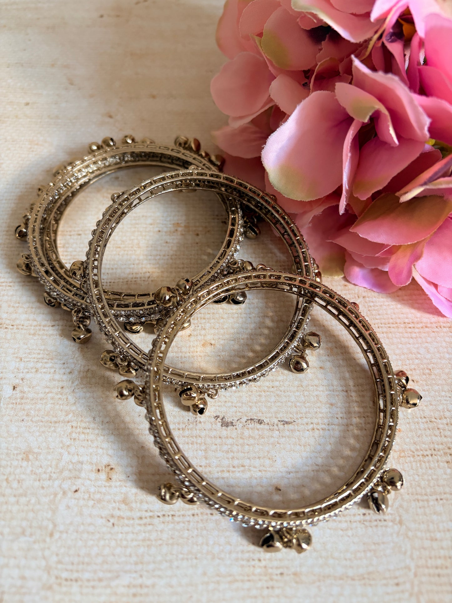 Antique Gold Ghungaroo Bangles 2.8 (ST1243)