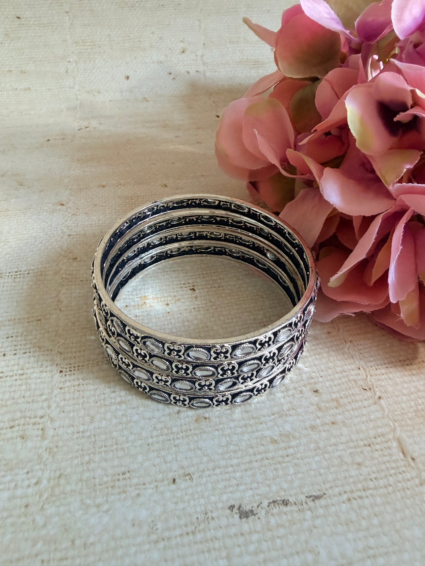 Oxidised Silver Indian Bangles 2.8 (ST1239)
