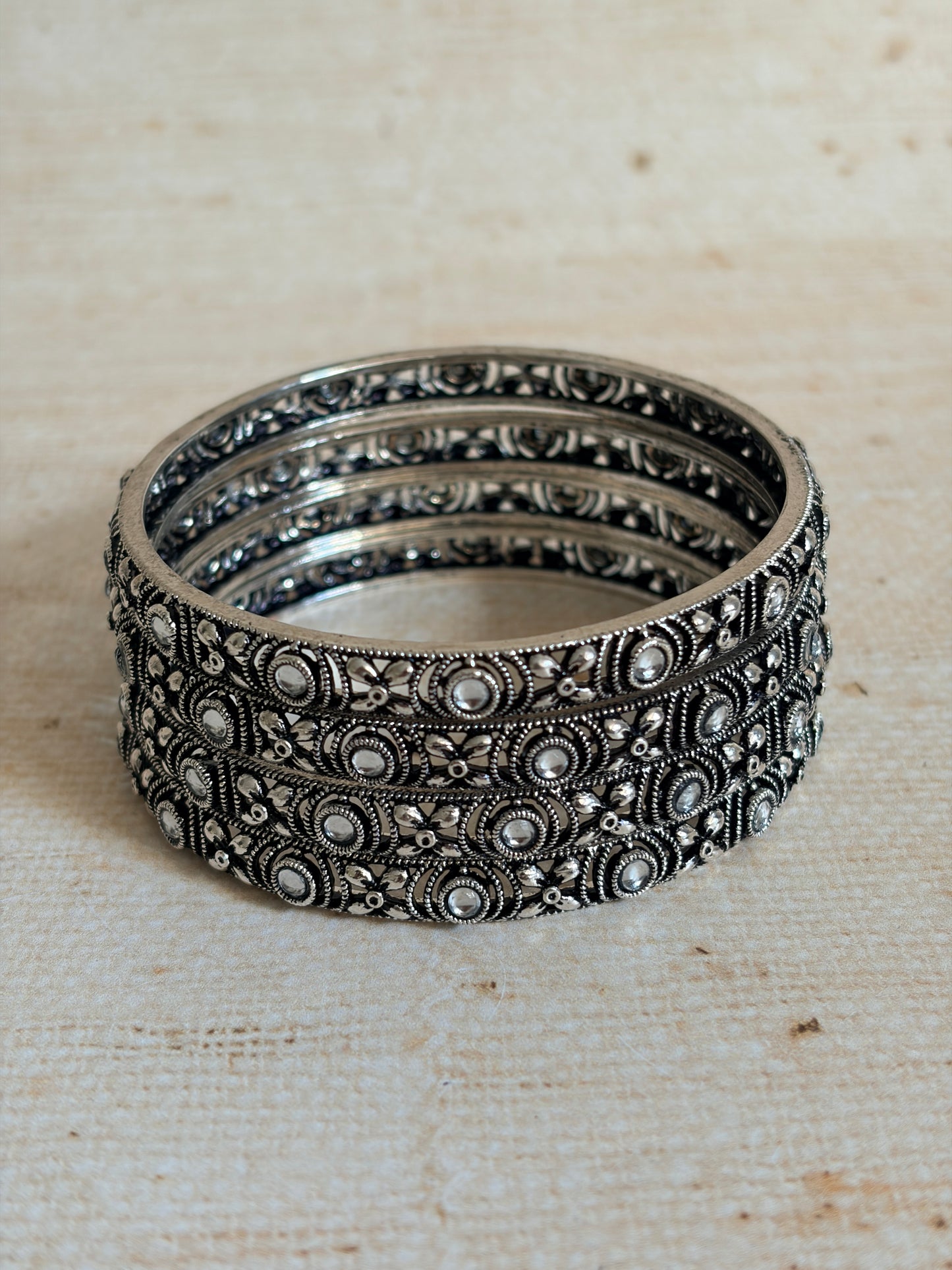 Oxidised Silver Indian Bangles 2.8 (ST1240)