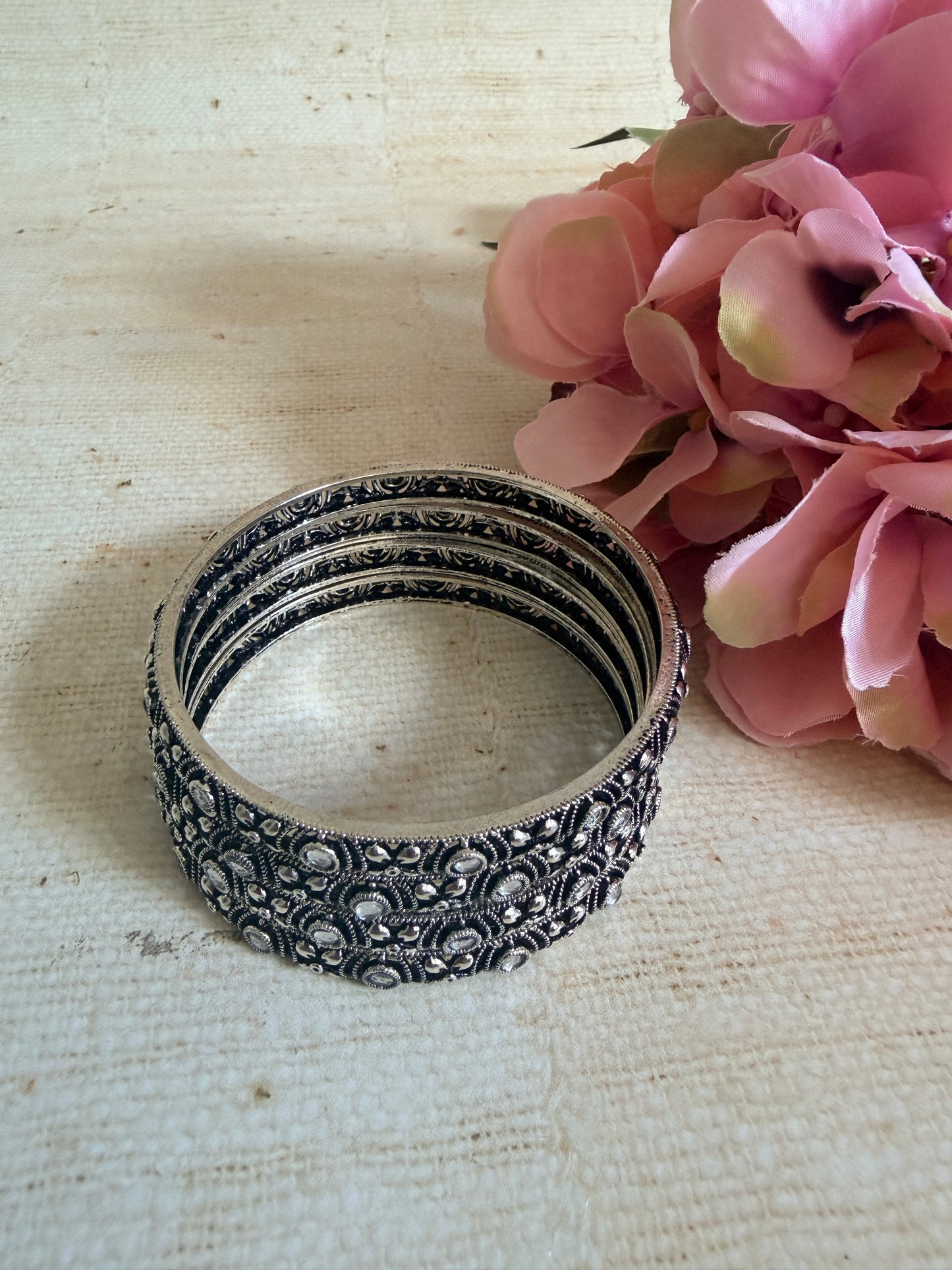 Oxidised Silver Indian Bangles 2.8 (ST1240)