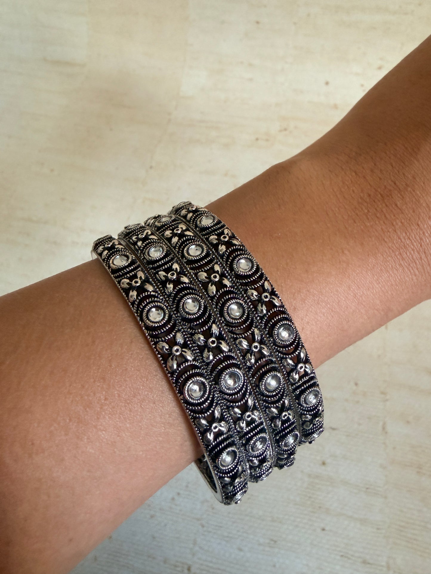 Oxidised Silver Indian Bangles 2.8 (ST1240)