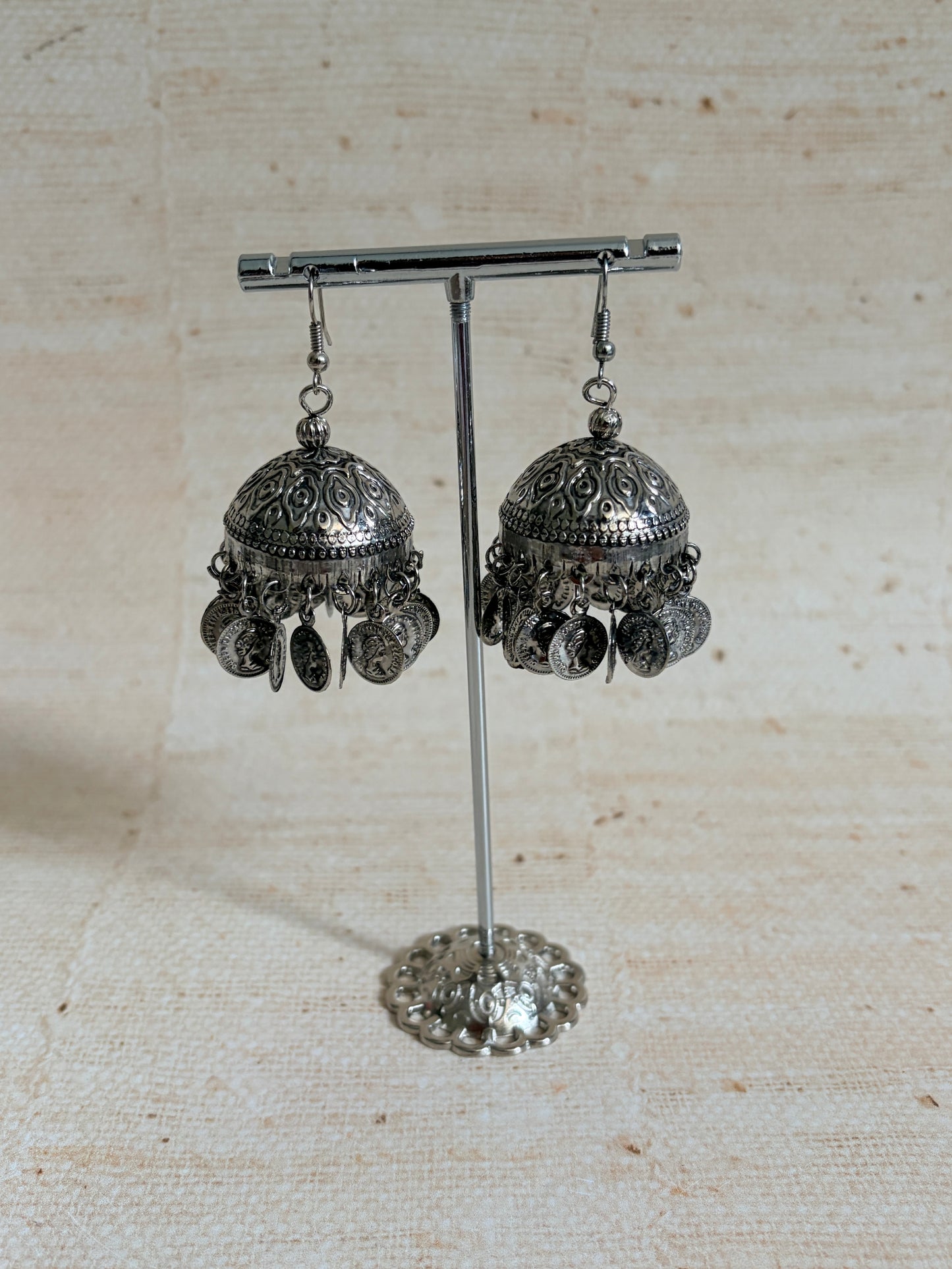 Oxidised Silver Jhumki Earrings (ST1237)