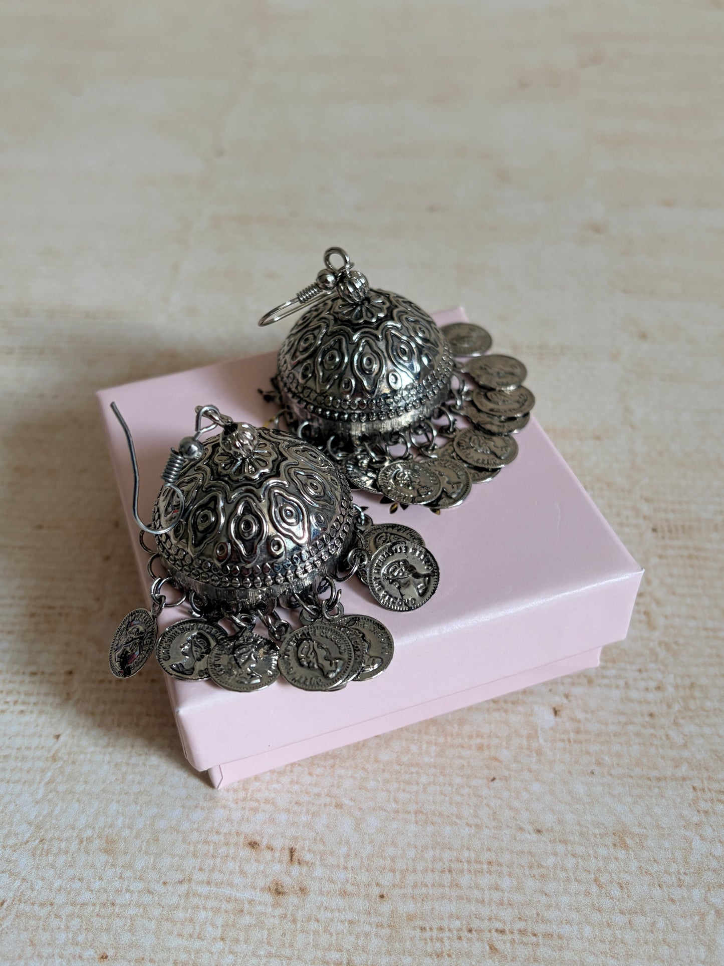 Oxidised Silver Jhumki Earrings (ST1237)