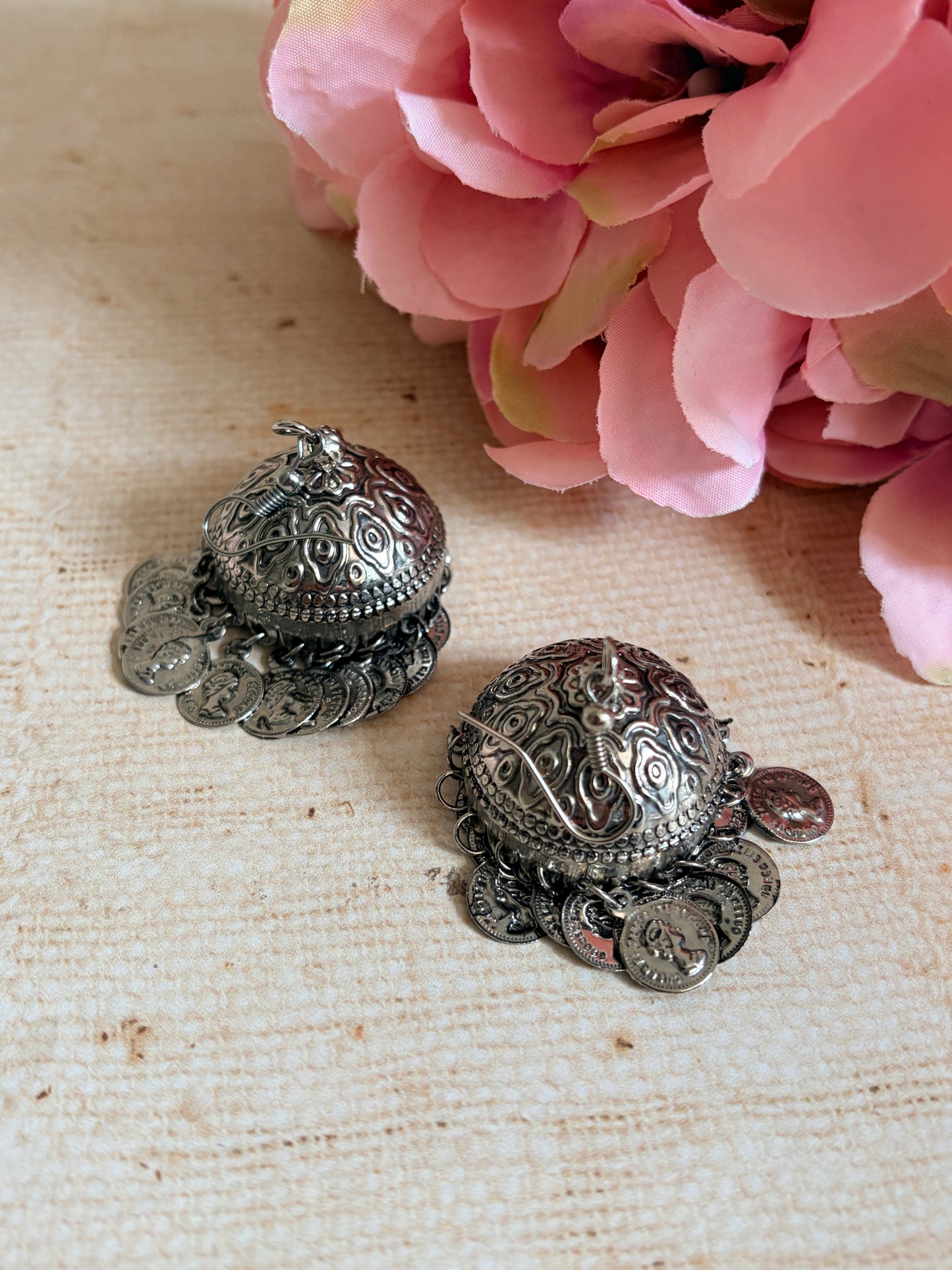Oxidised Silver Jhumki Earrings (ST1237)