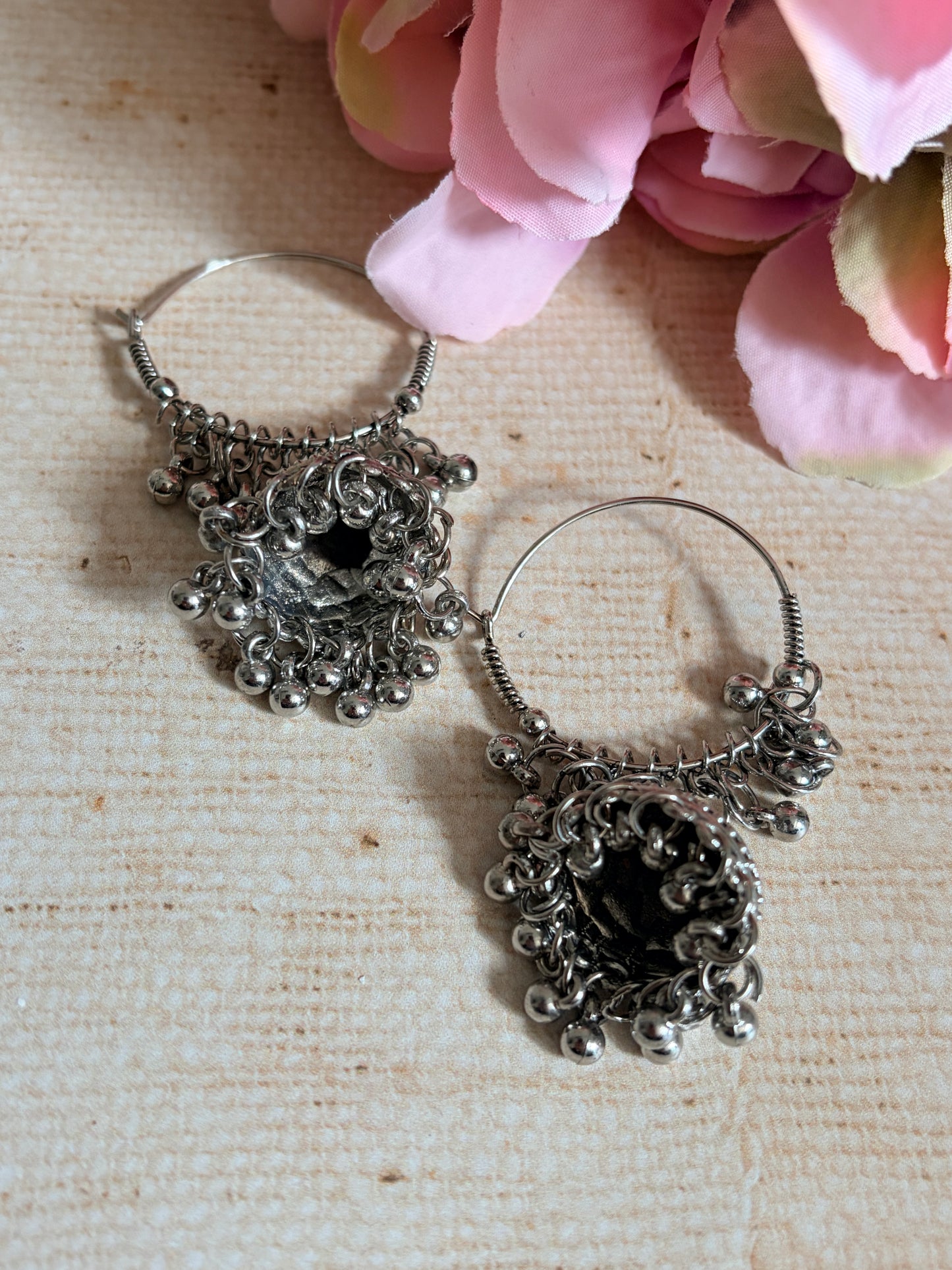 Oxidised Silver Jhumki Earrings (ST1238)