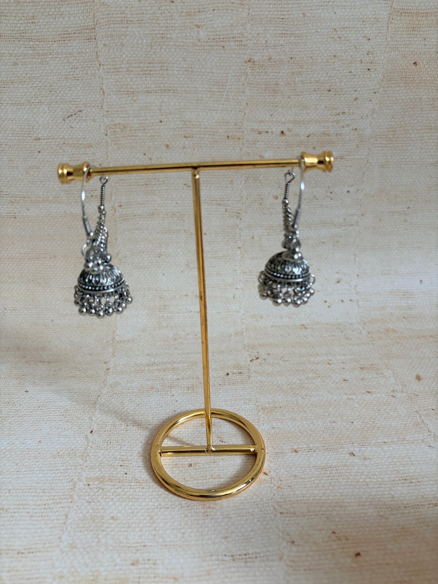 Oxidised Silver Jhumki Earrings (ST1238)