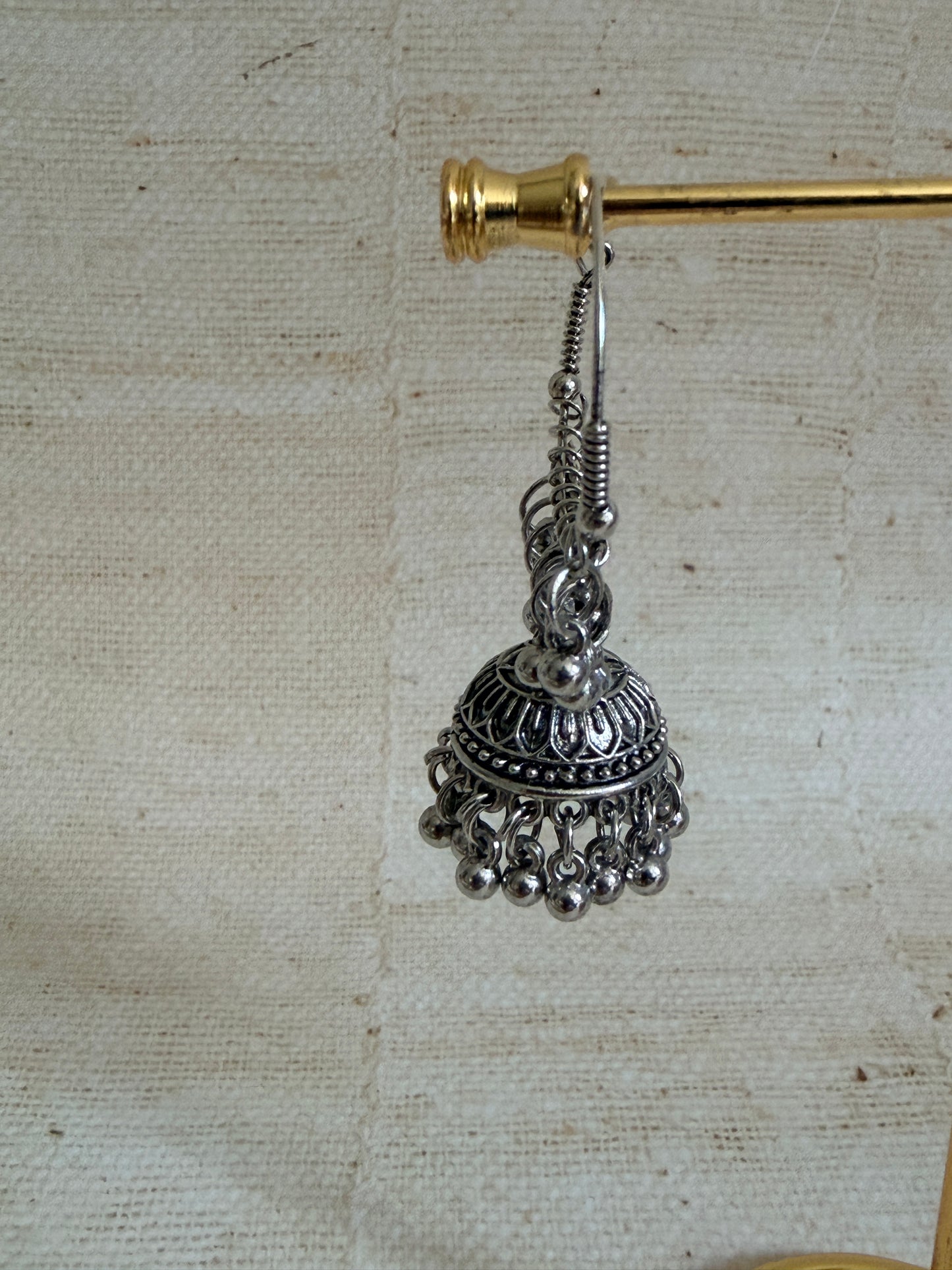 Oxidised Silver Jhumki Earrings (ST1238)