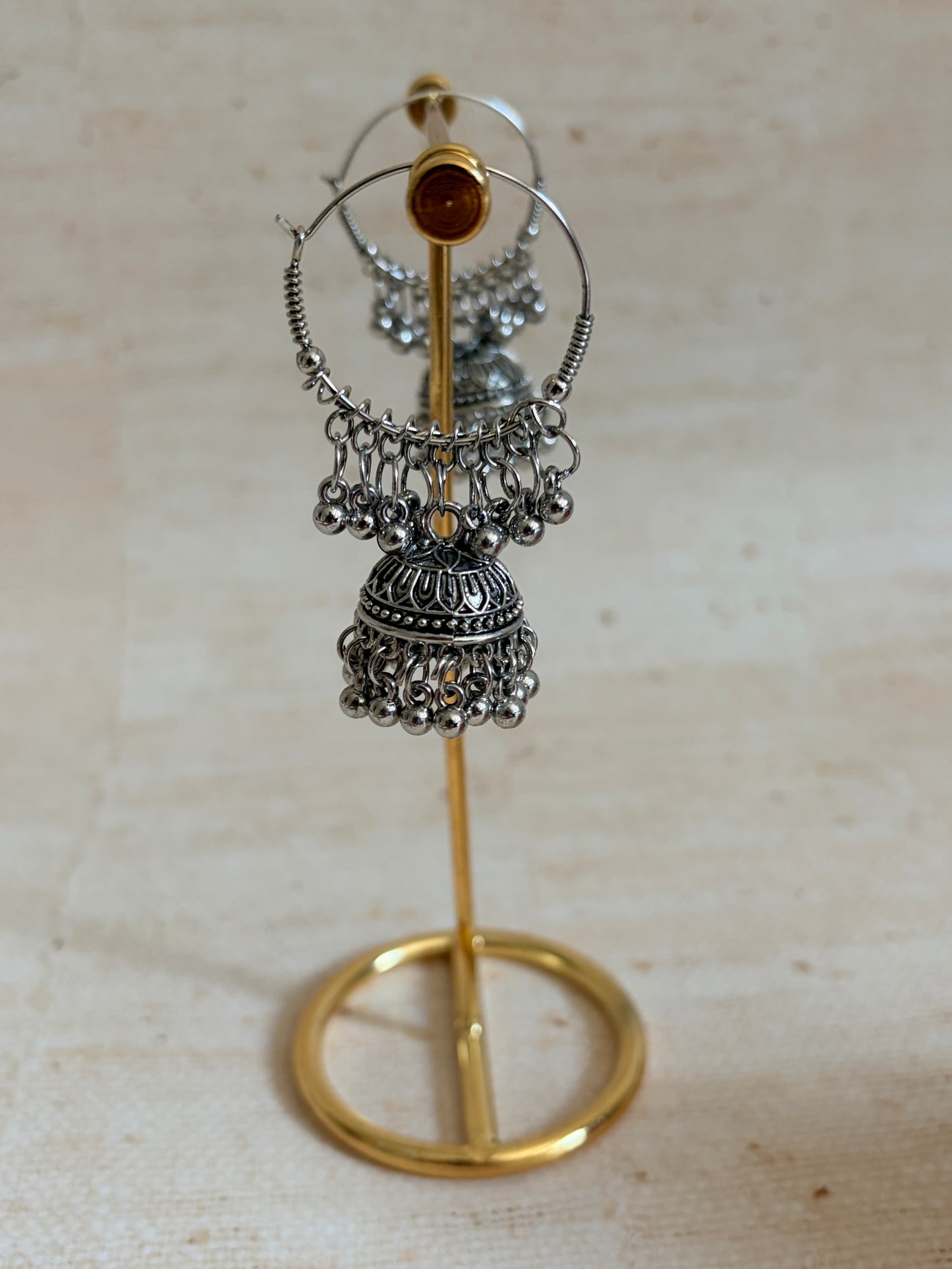 Oxidised Silver Jhumki Earrings (ST1238)