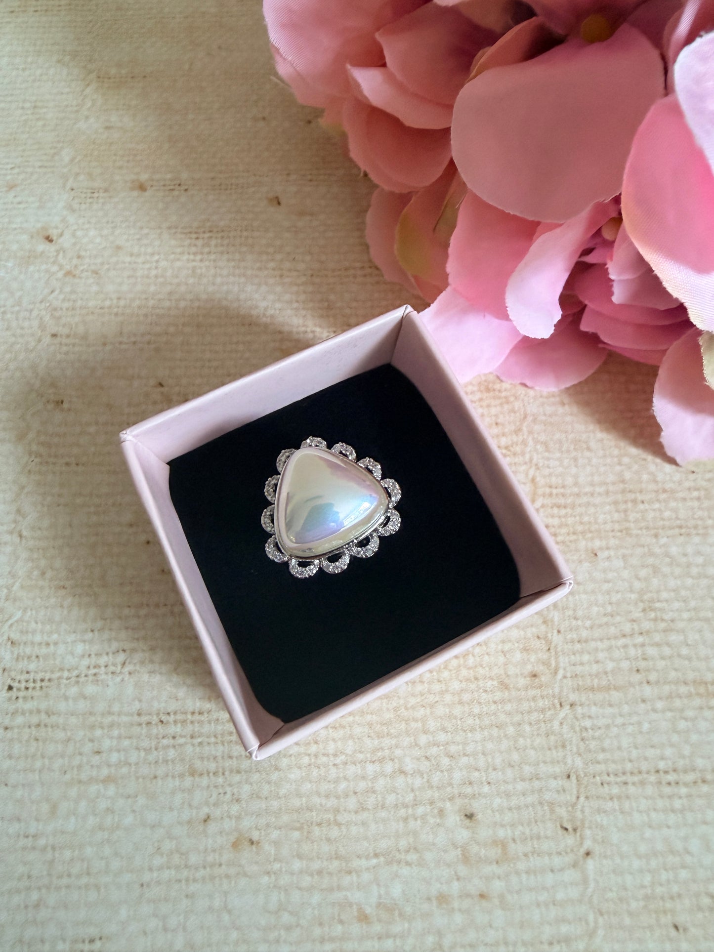 Silver American Diamond Ring (ST1246)
