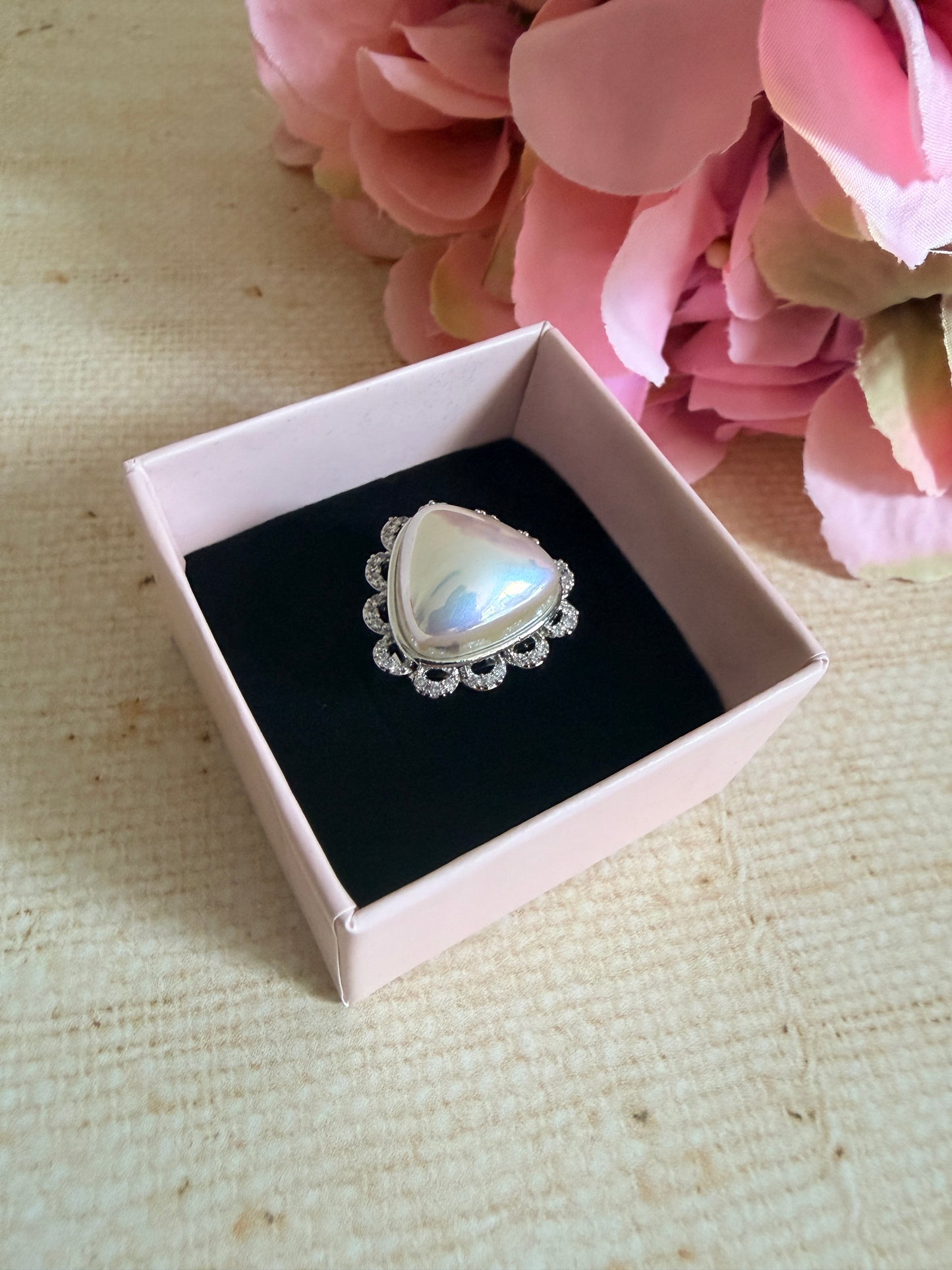 Silver American Diamond Ring (ST1246)