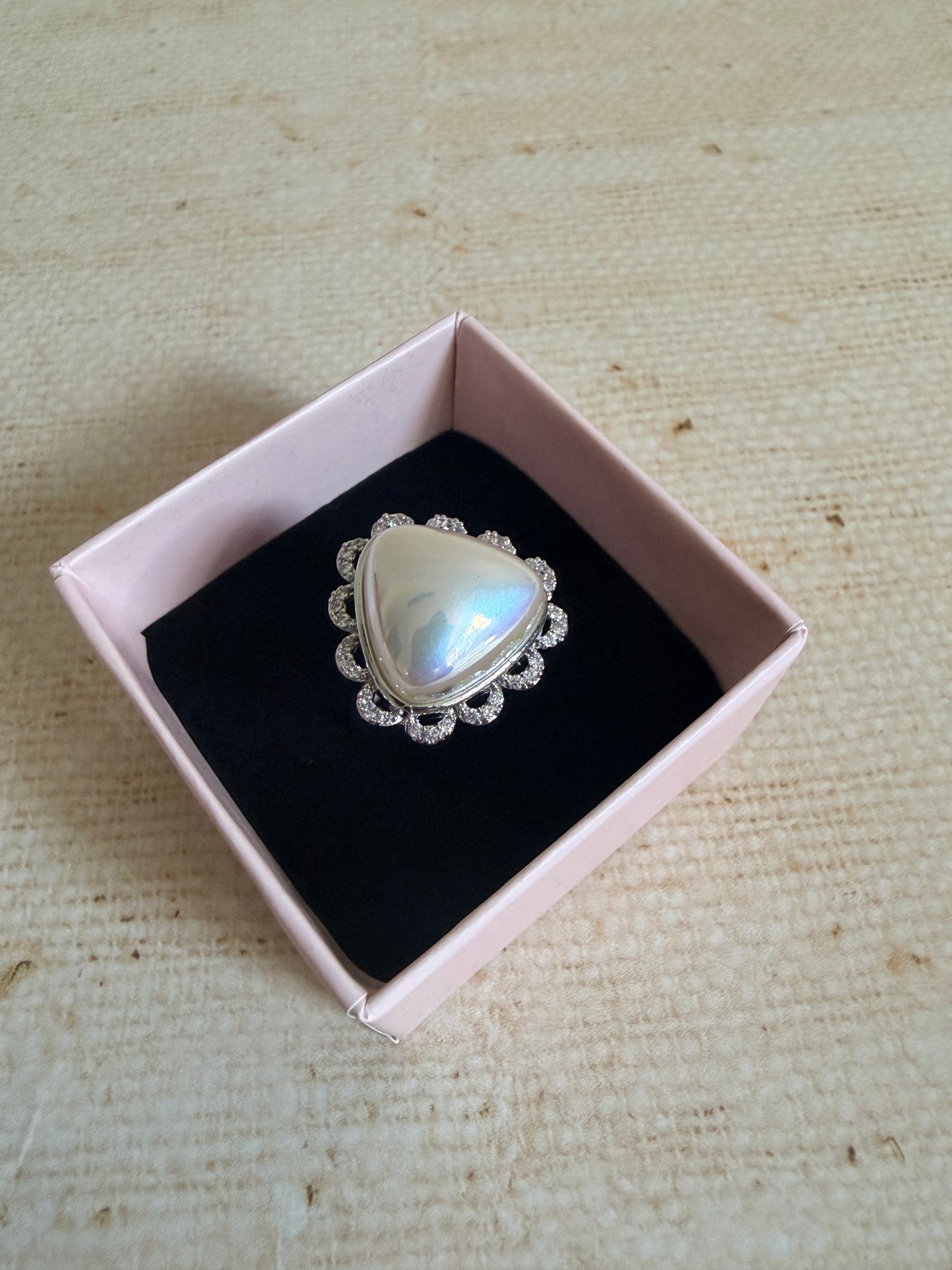 Silver American Diamond Ring (ST1246)
