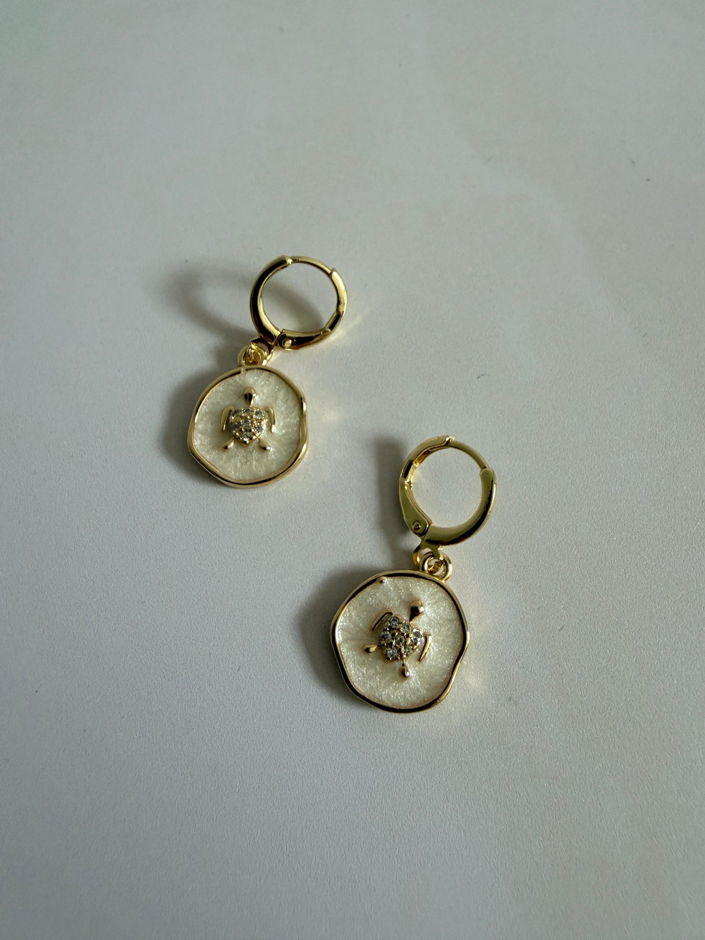 Gold Plated Turtle Hoop Earrings (ST1250)