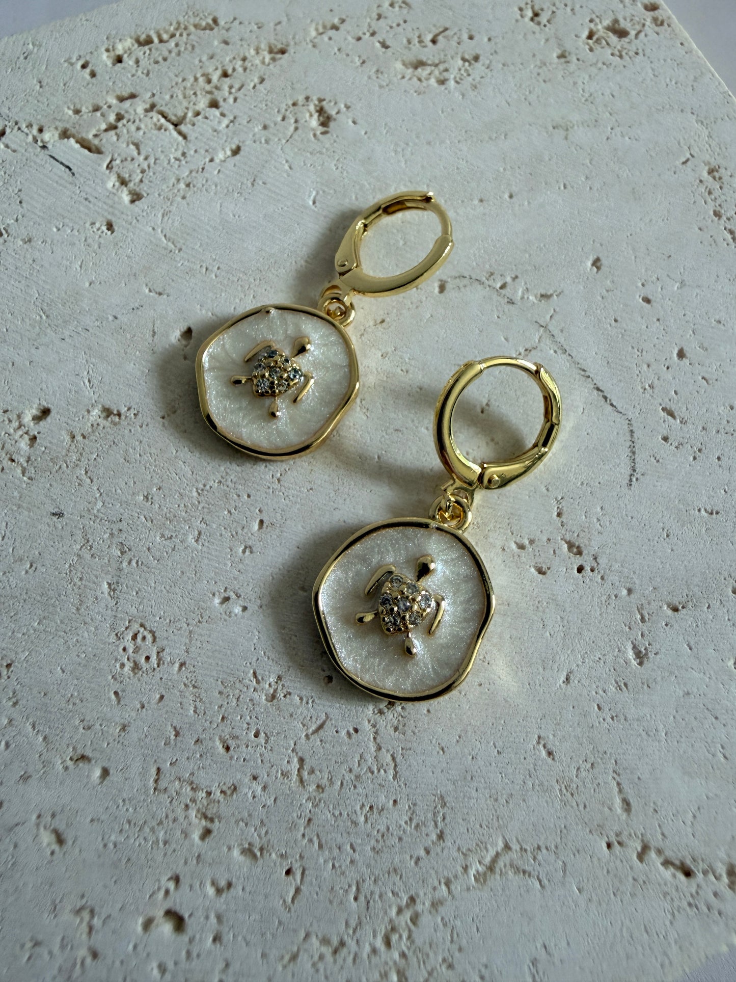 Gold Plated Turtle Hoop Earrings (ST1250)